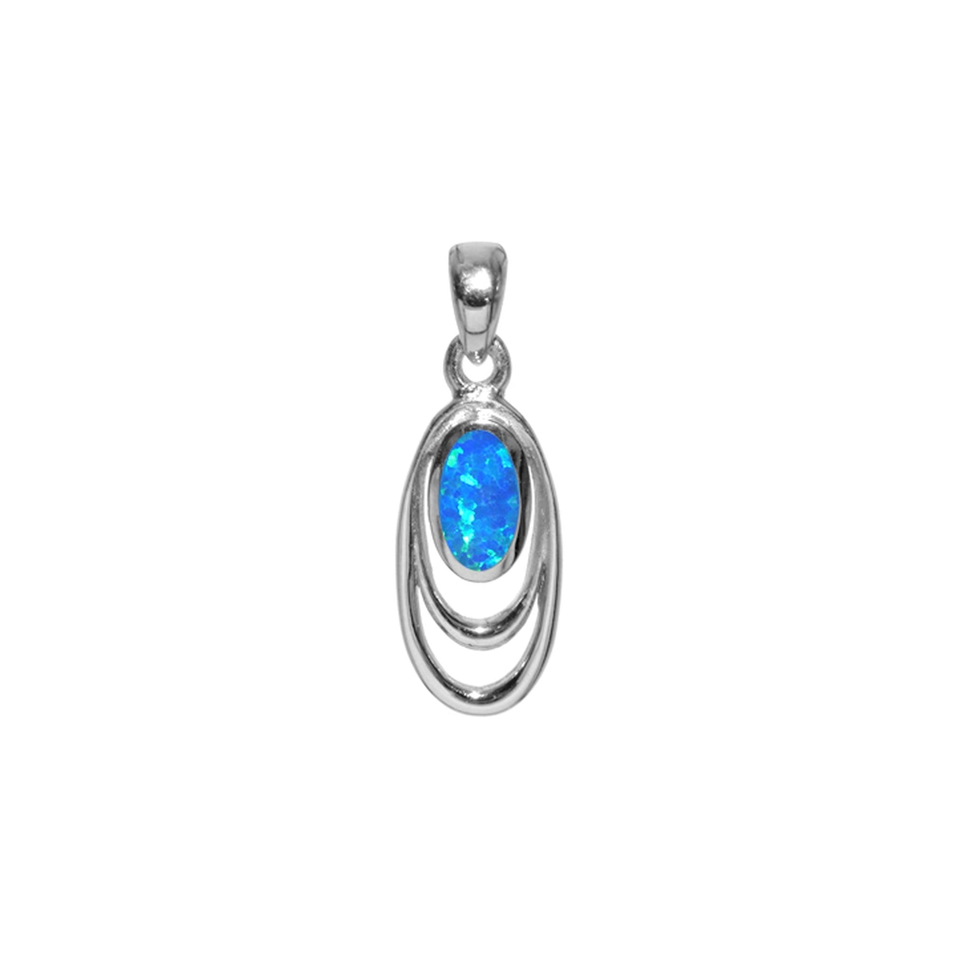 Antoinette double oval pendant in blue
