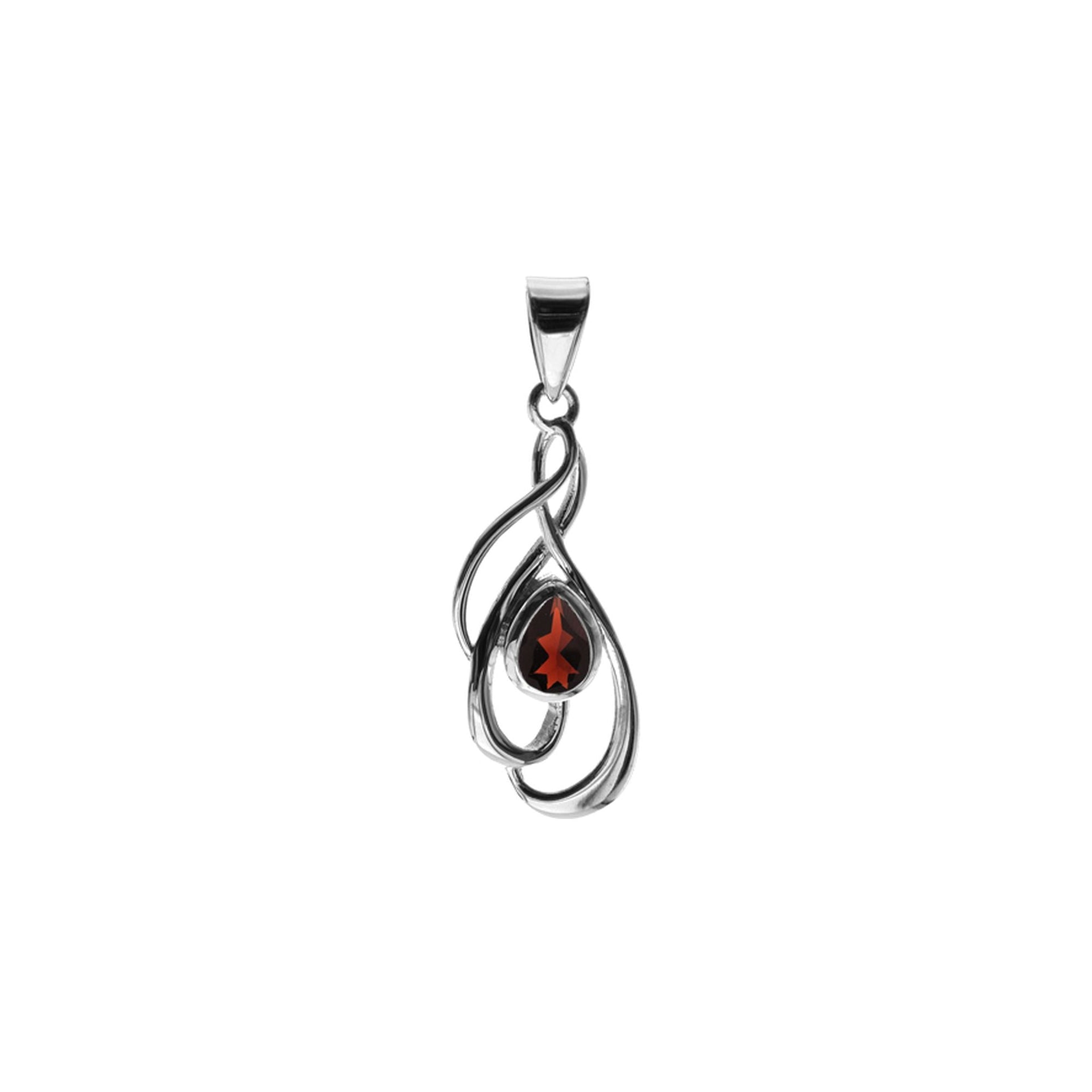 Betsy garnet facet swirls pendant
