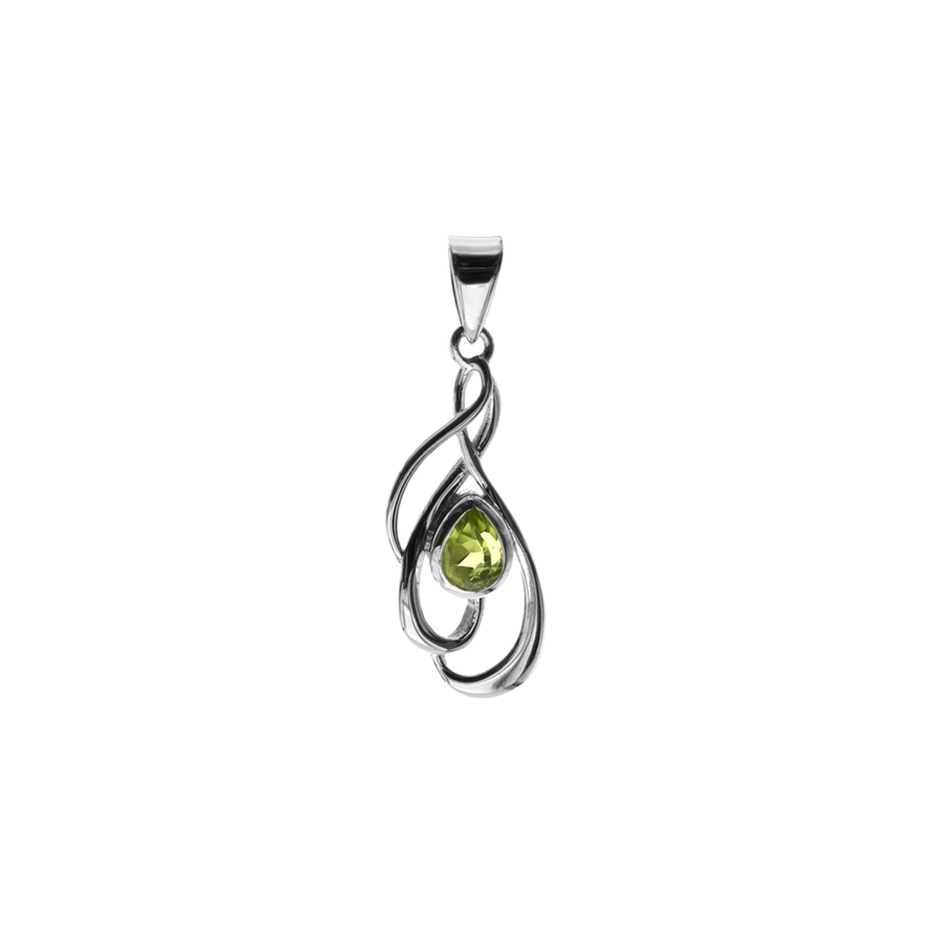 Betsy peridot facet swirls pendant