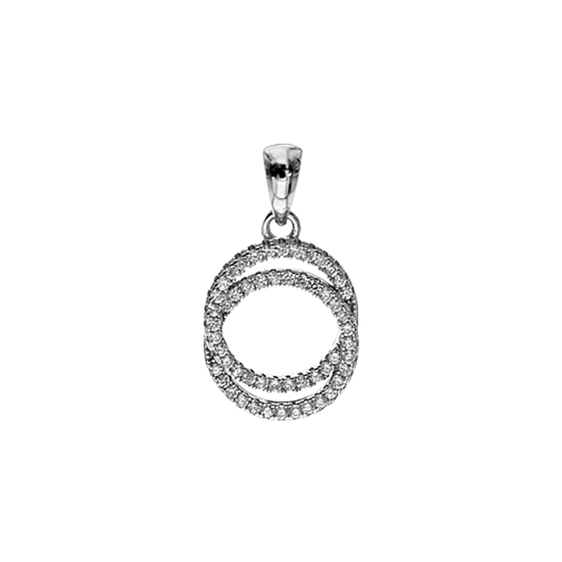 Davina interlinked double hoop pendant