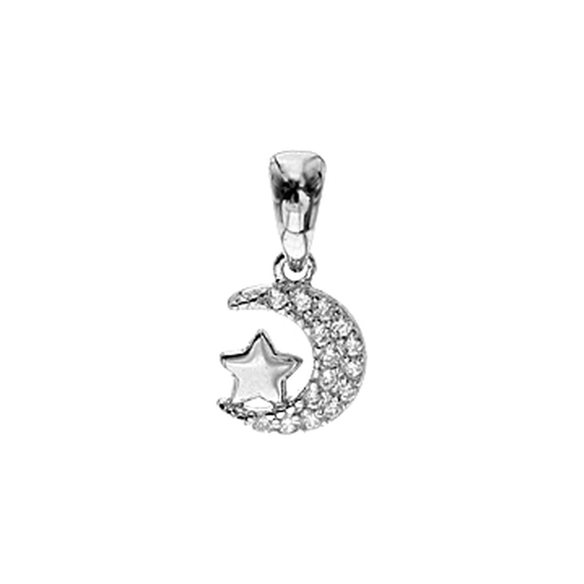 Natalie small crescent moon & star pendant