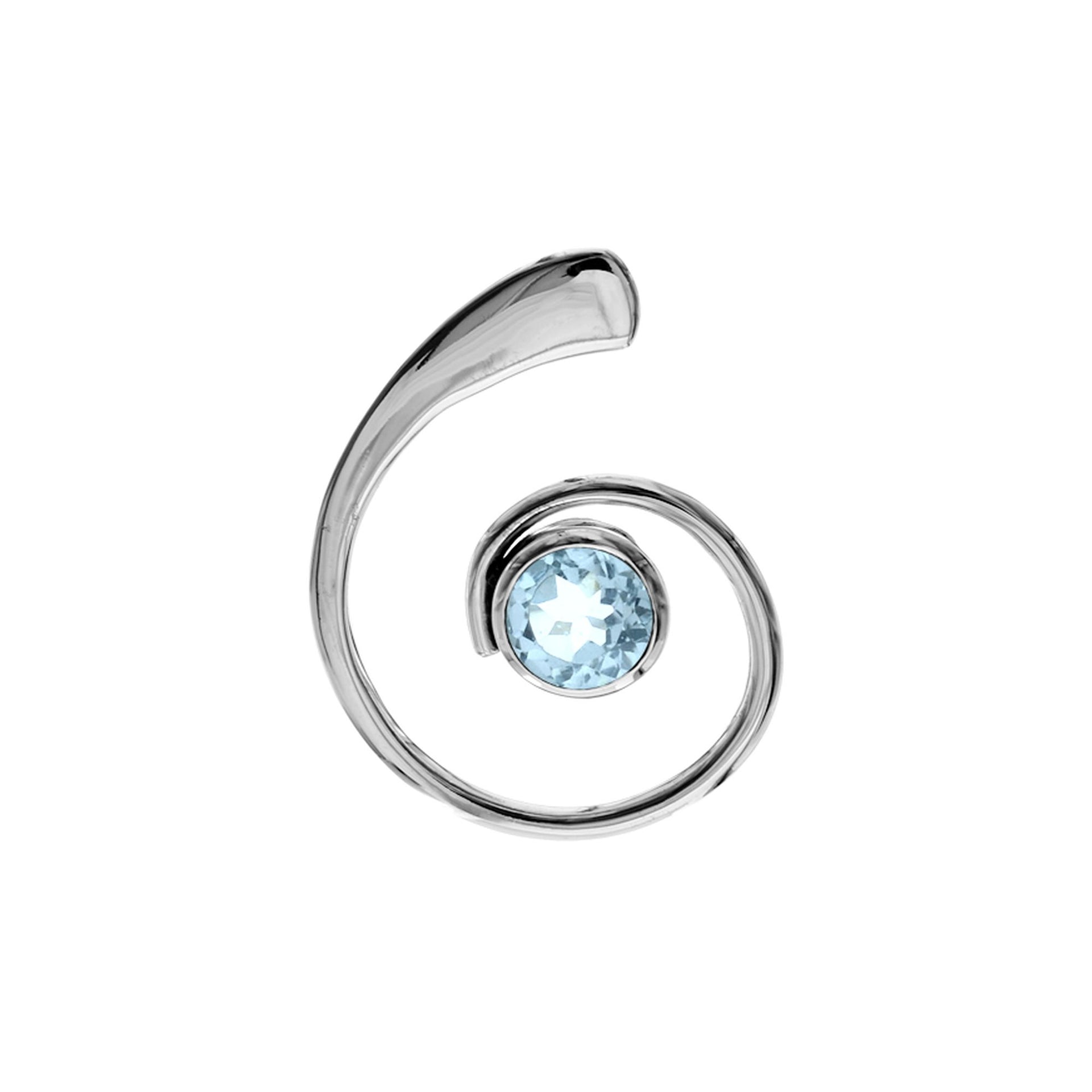 Amy blue topaz swirl pendant