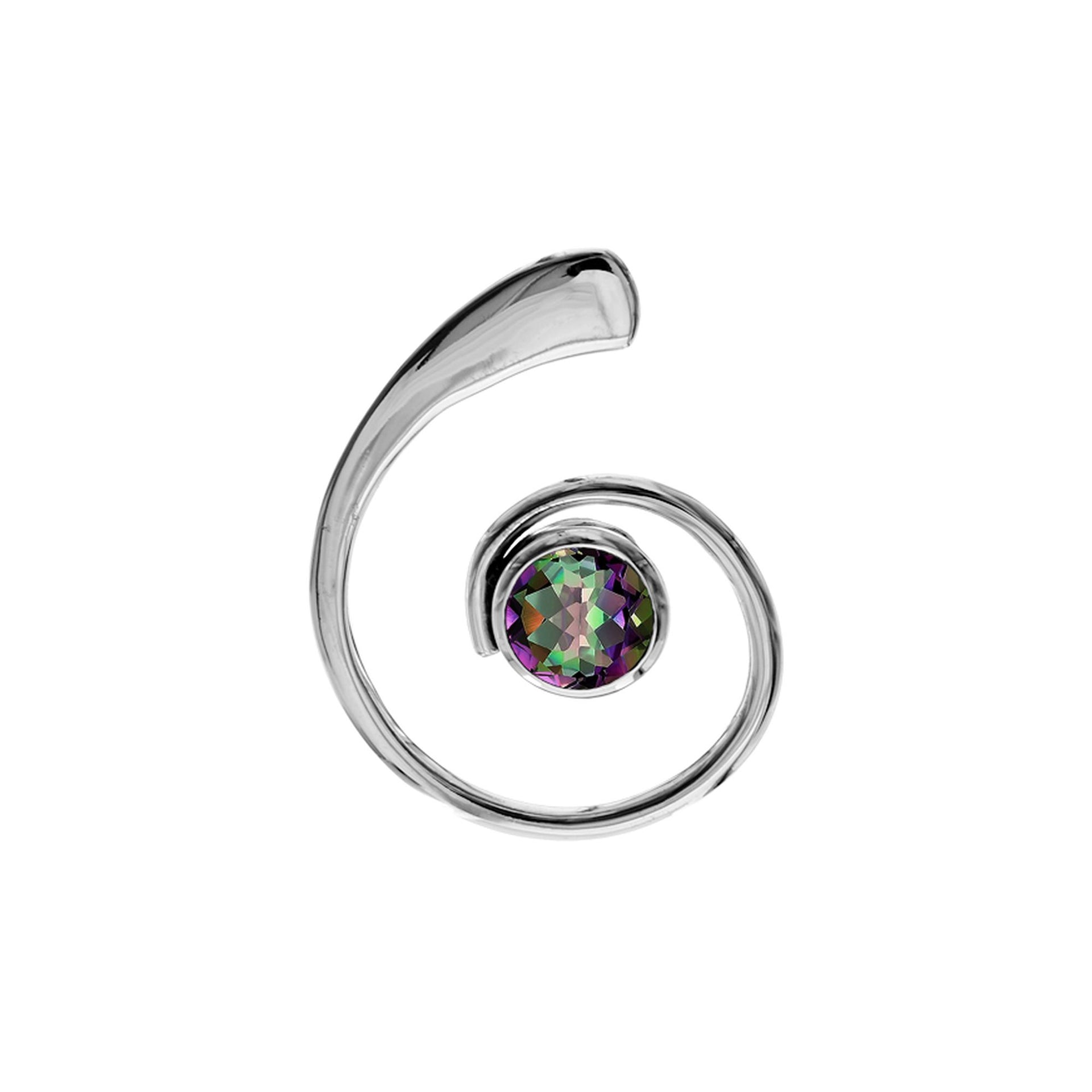 Amy mystic topaz swirl pendant