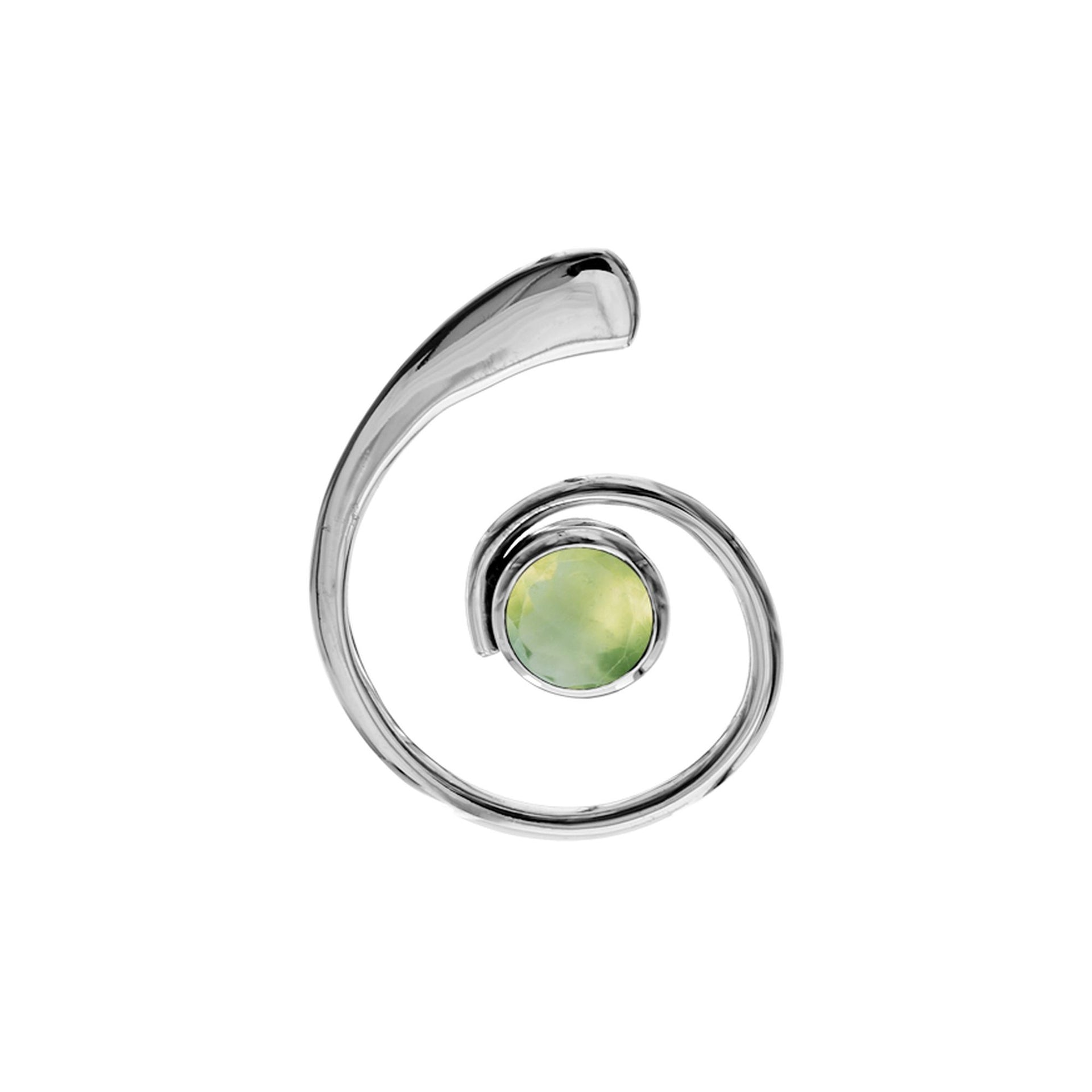 Amy prehnite swirl pendant
