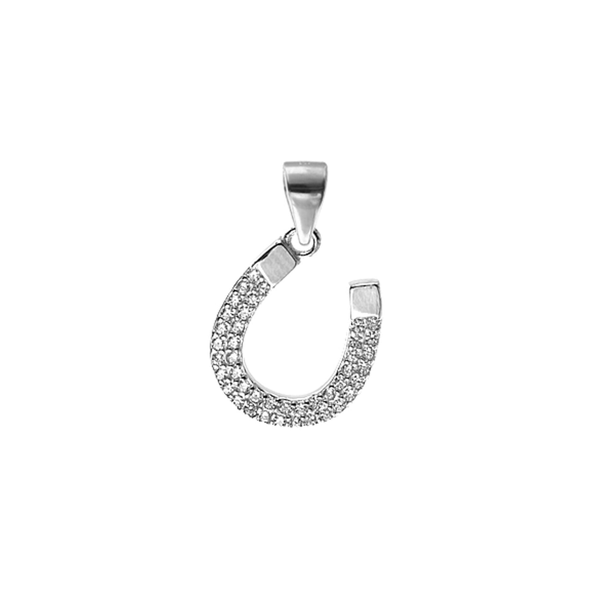 Cecilia offset horseshoe pendant