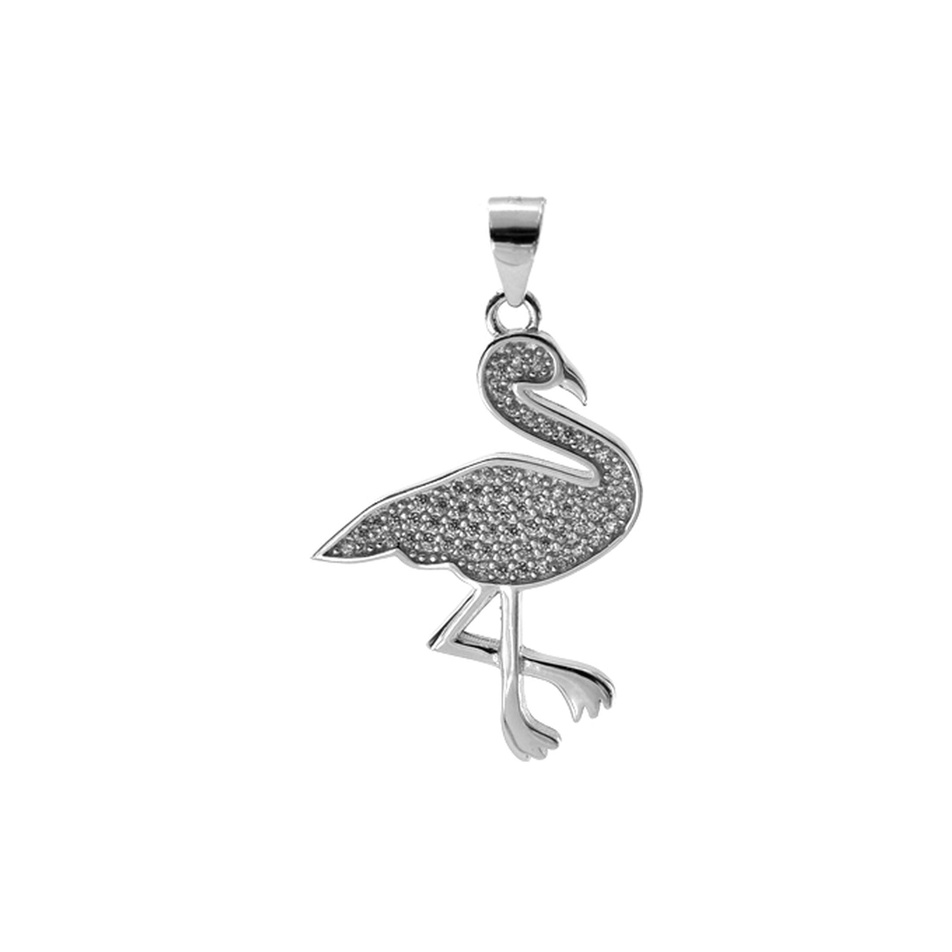 CZ flamingo pendant