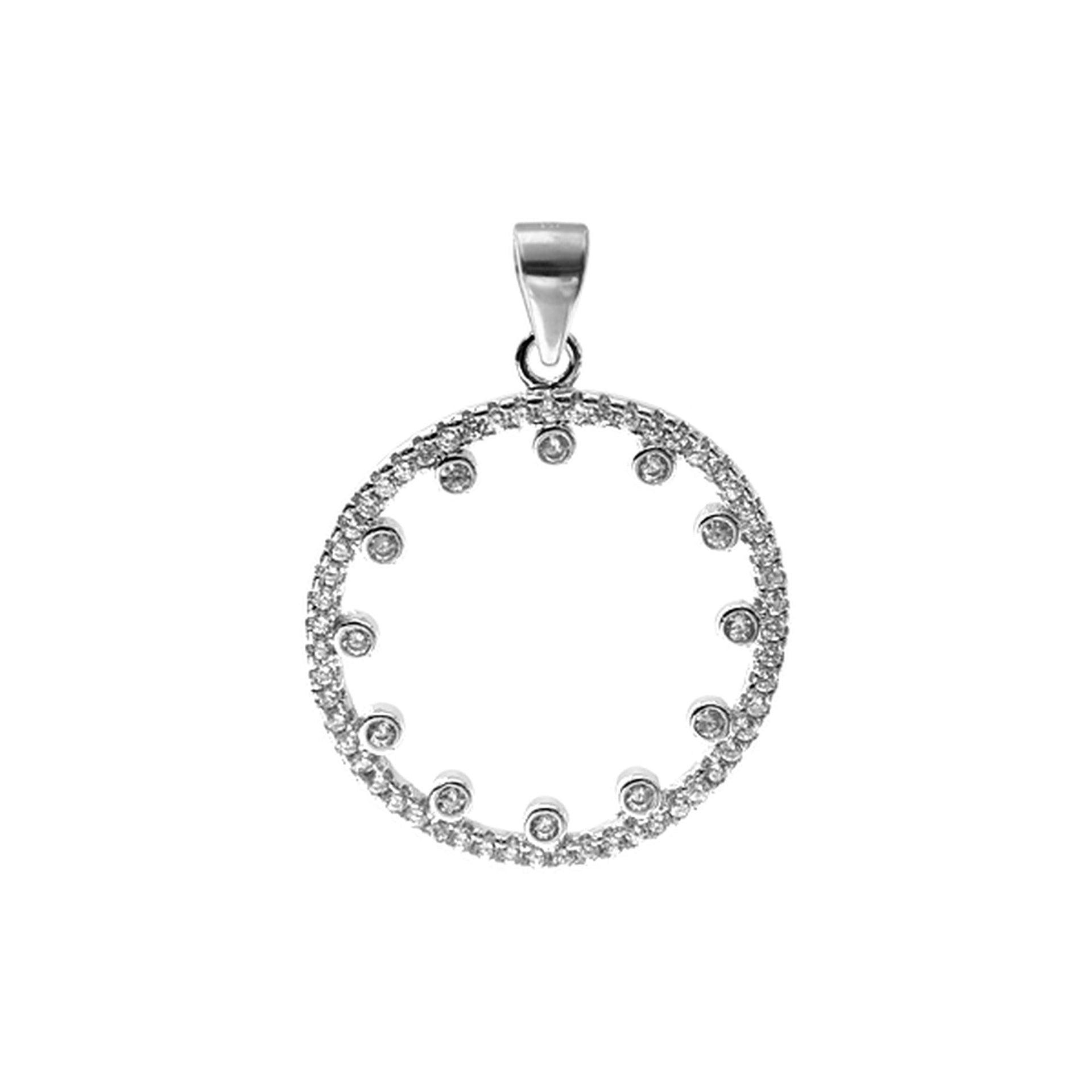 Circular CZ-set dial pendant