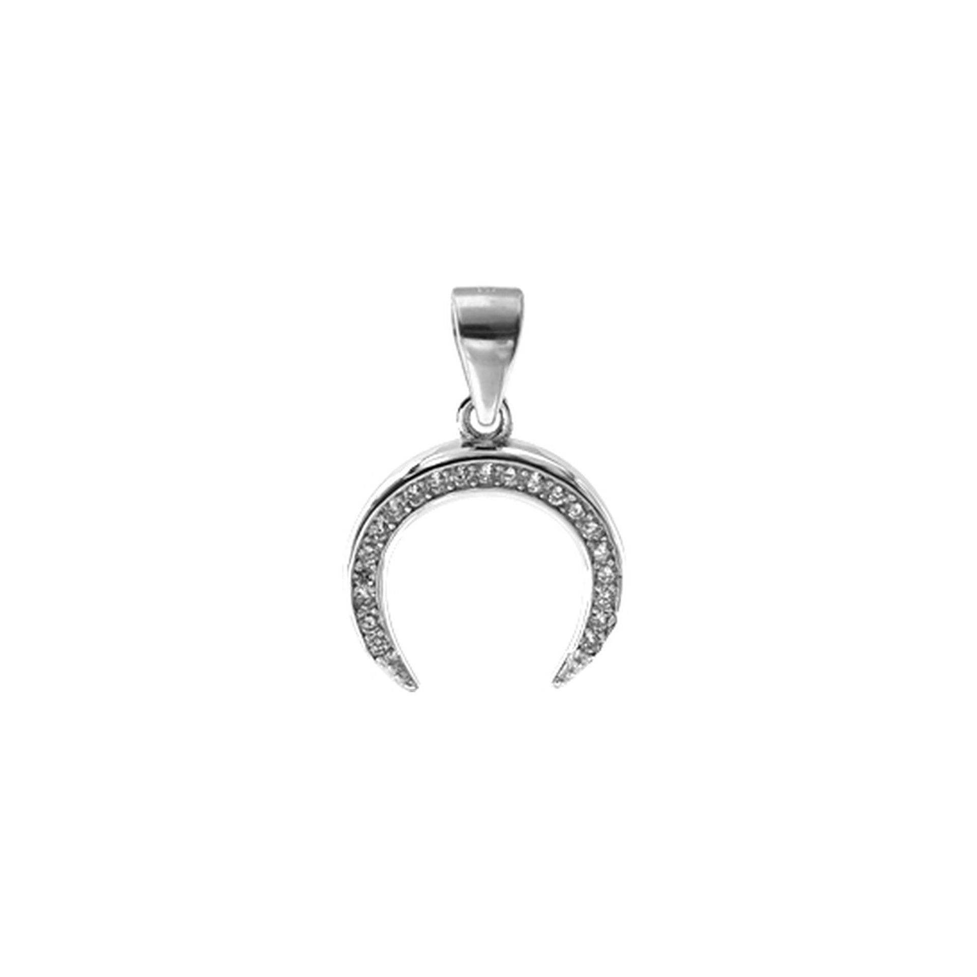 Natalie micro-set crescent moon pendant
