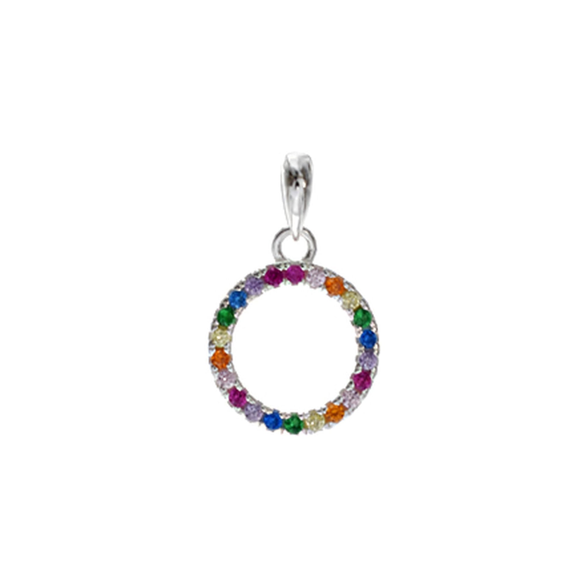 Callista rainbow open circle pendant