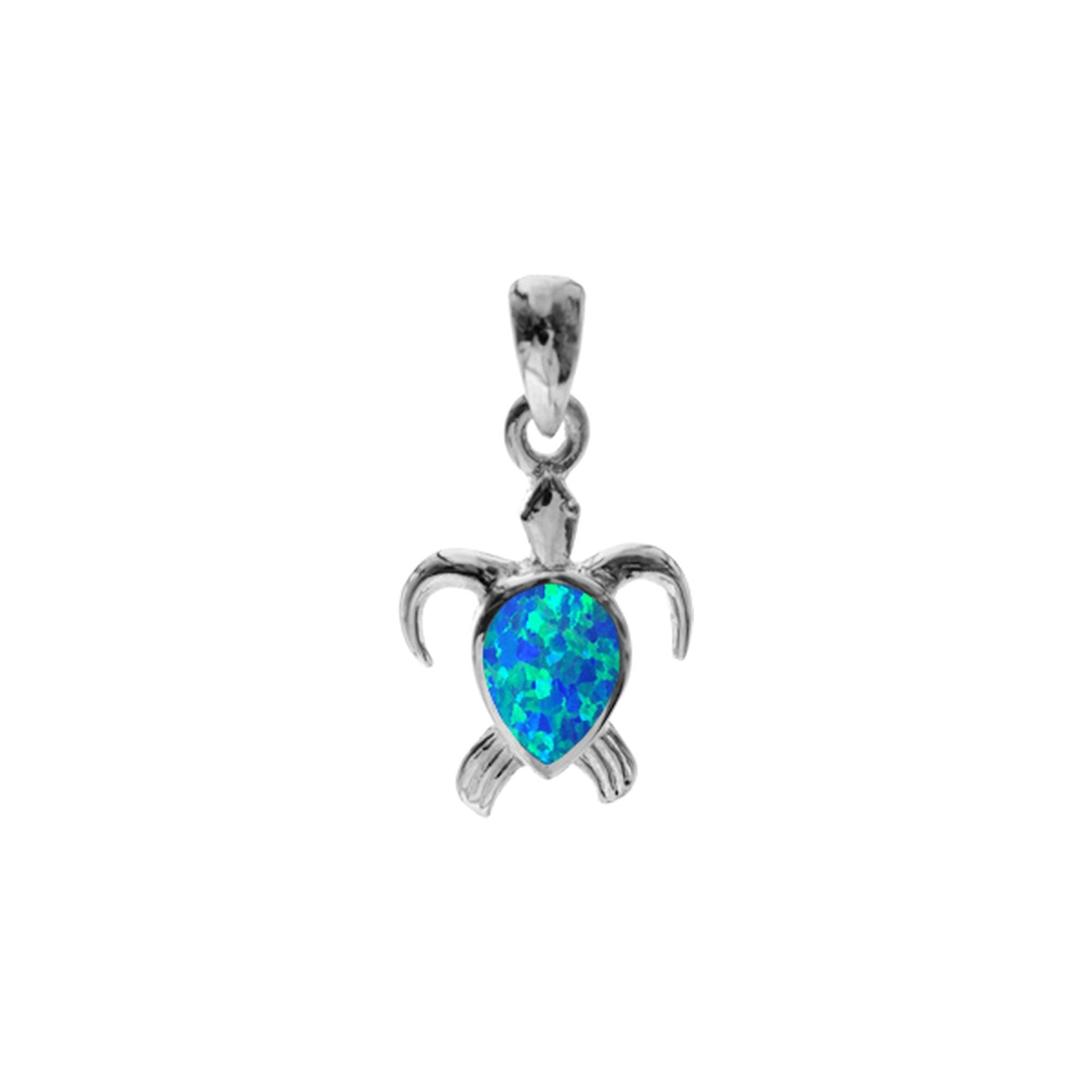 Ana blue opalique turtle pendant
