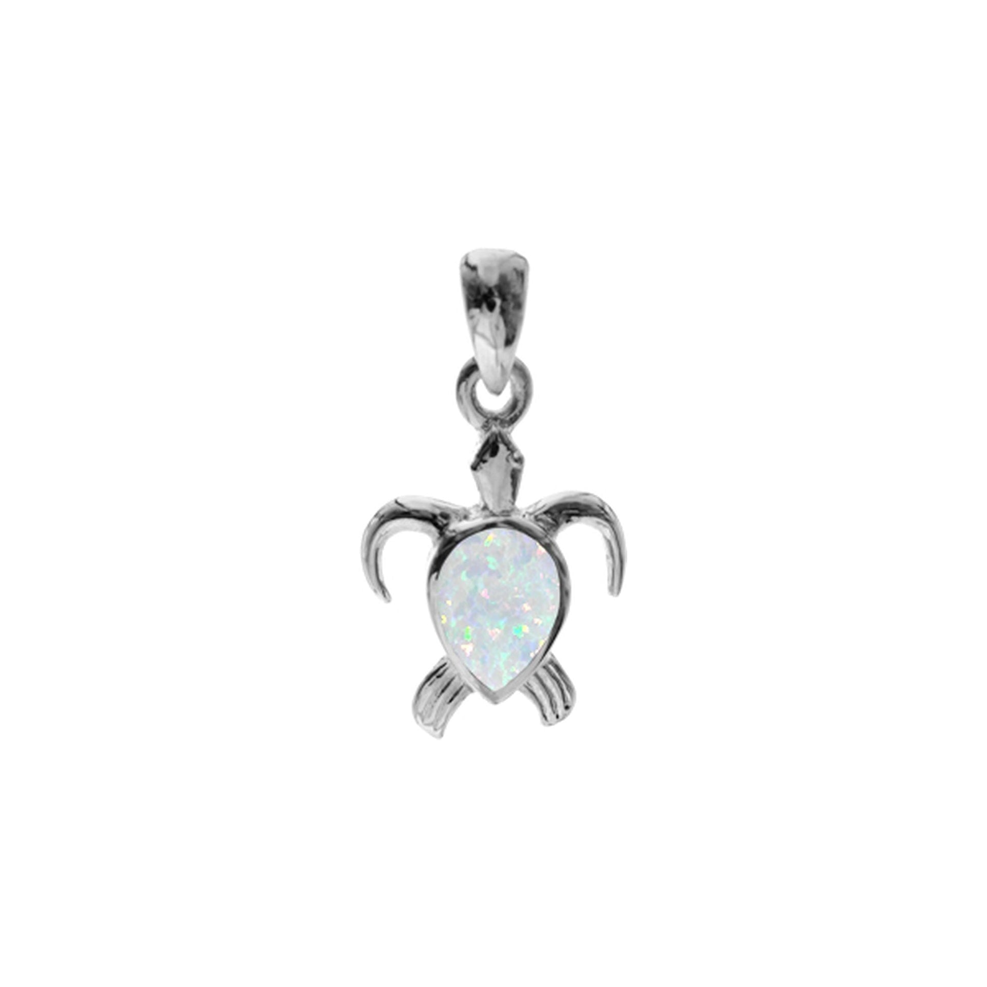 Ana white opalique turtle pendant