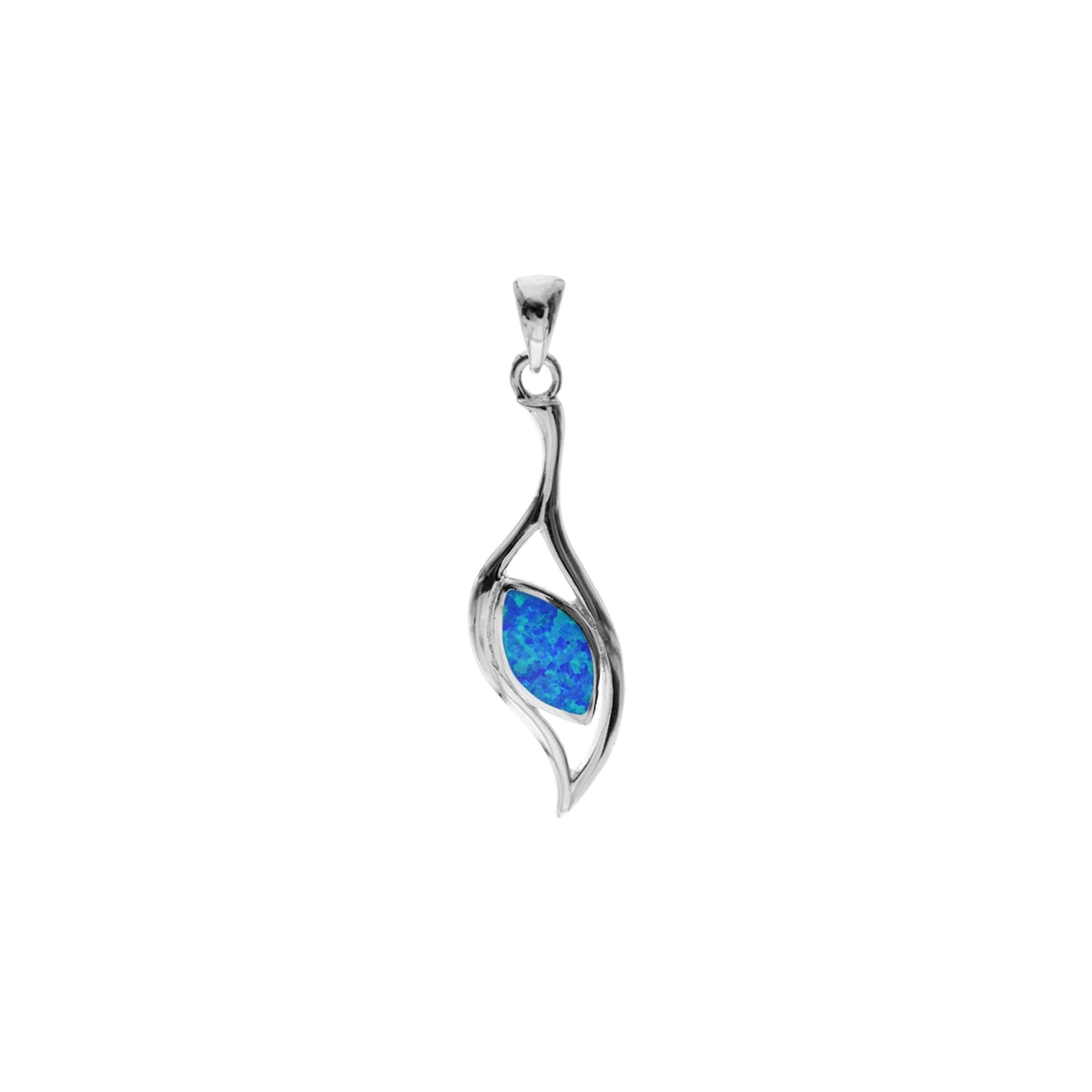 Antoinette offset blue opalique pendant