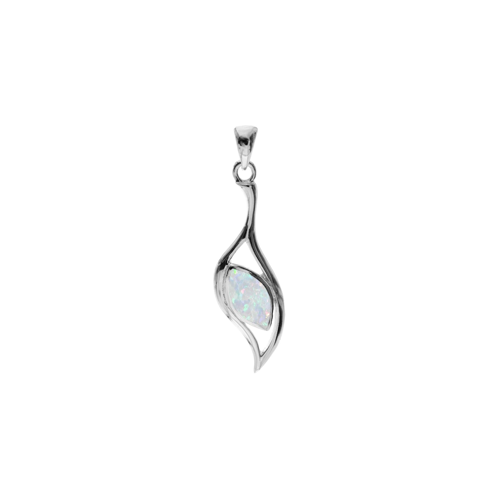 Antoinette offset white opalique pendant