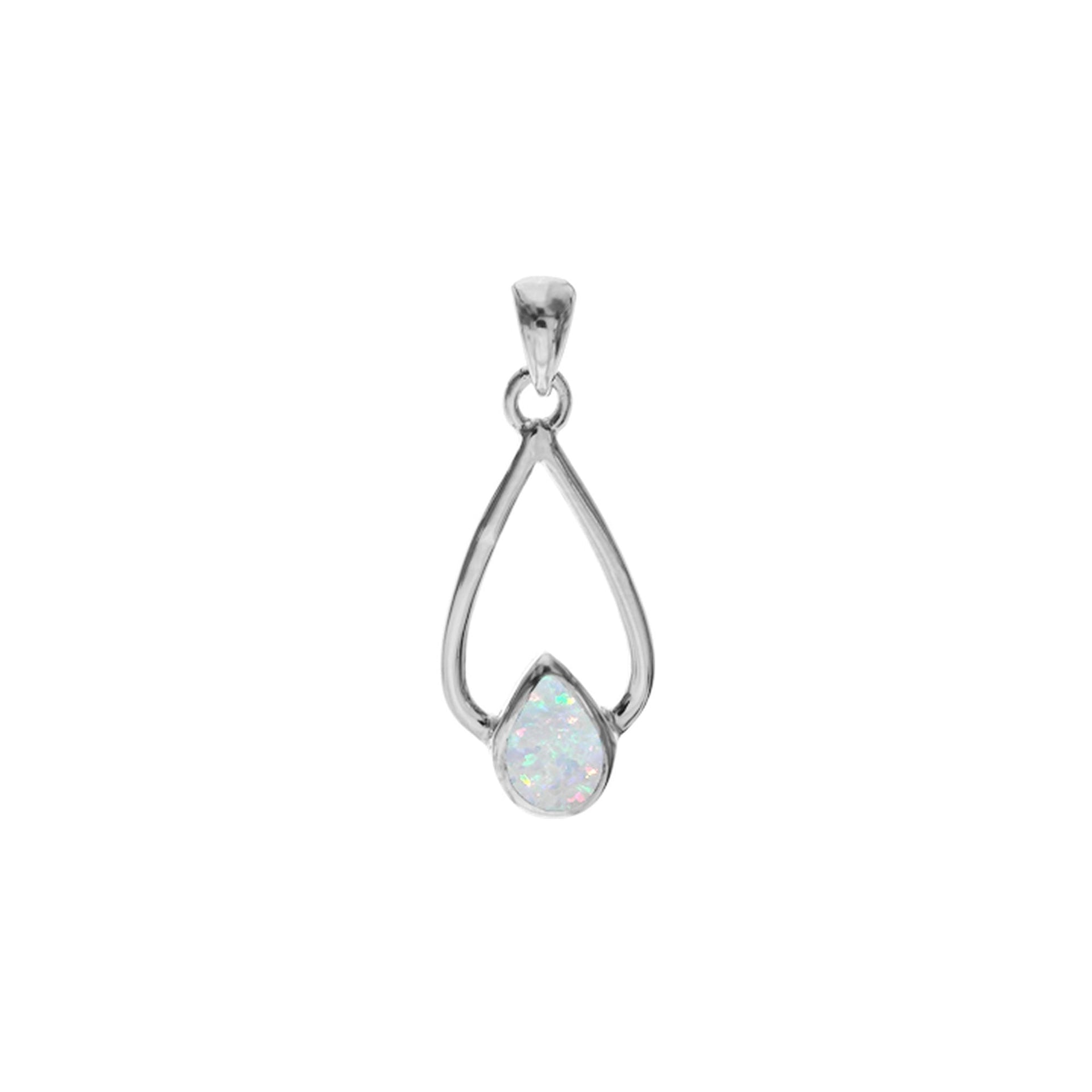 Antoinette white teardrop in teardrop pendant
