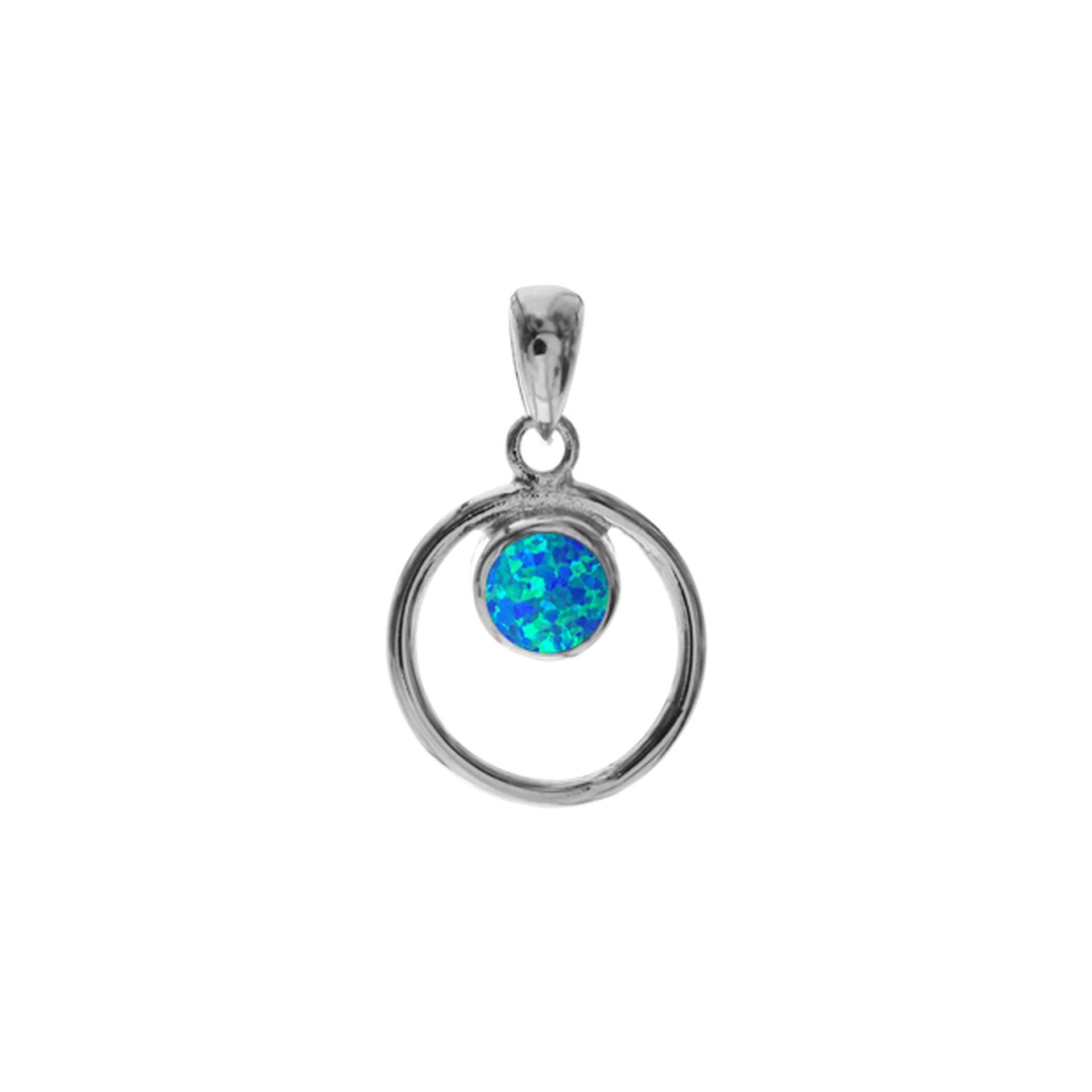 Antoinette blue opalique loop pendant