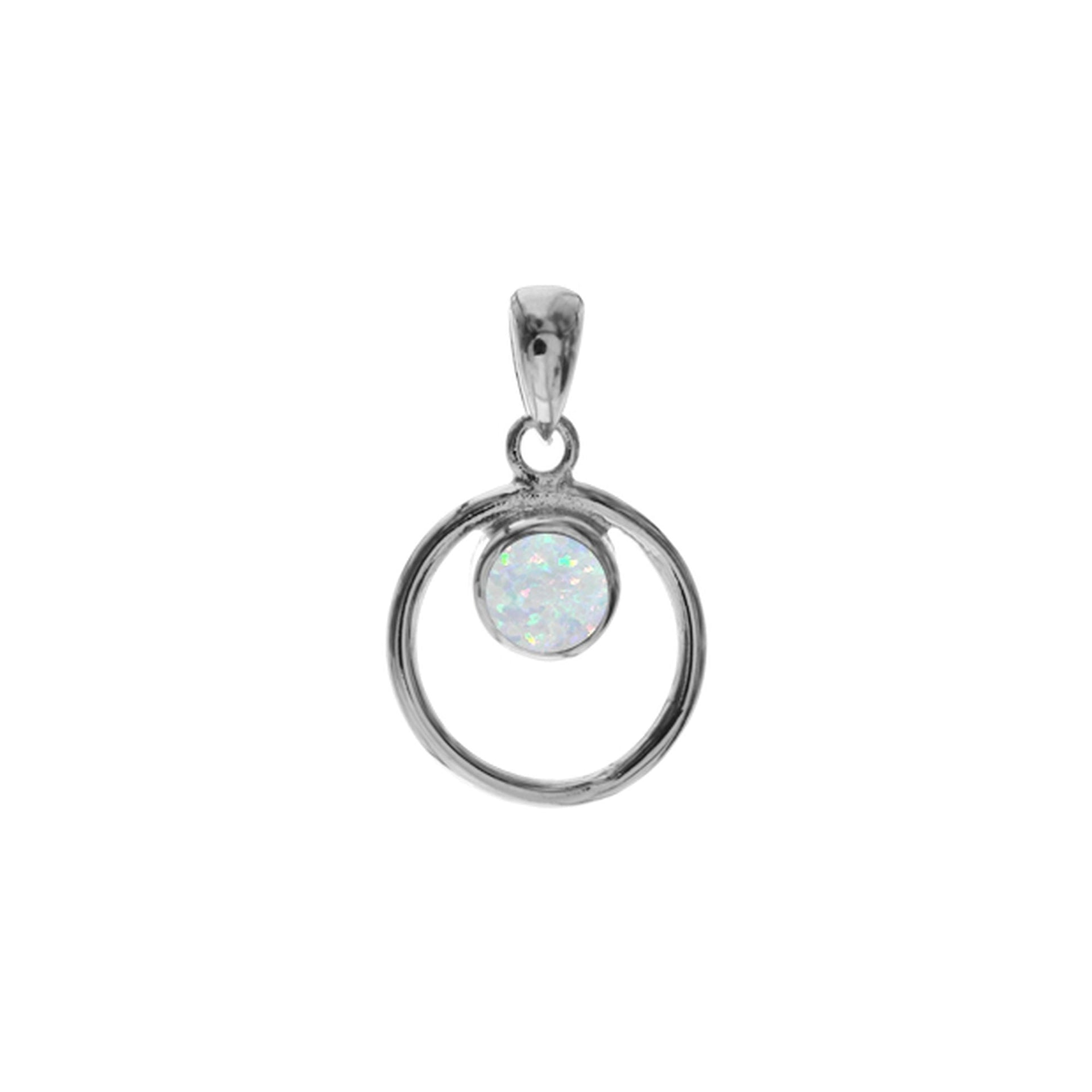Antoinette white opalique loop pendant