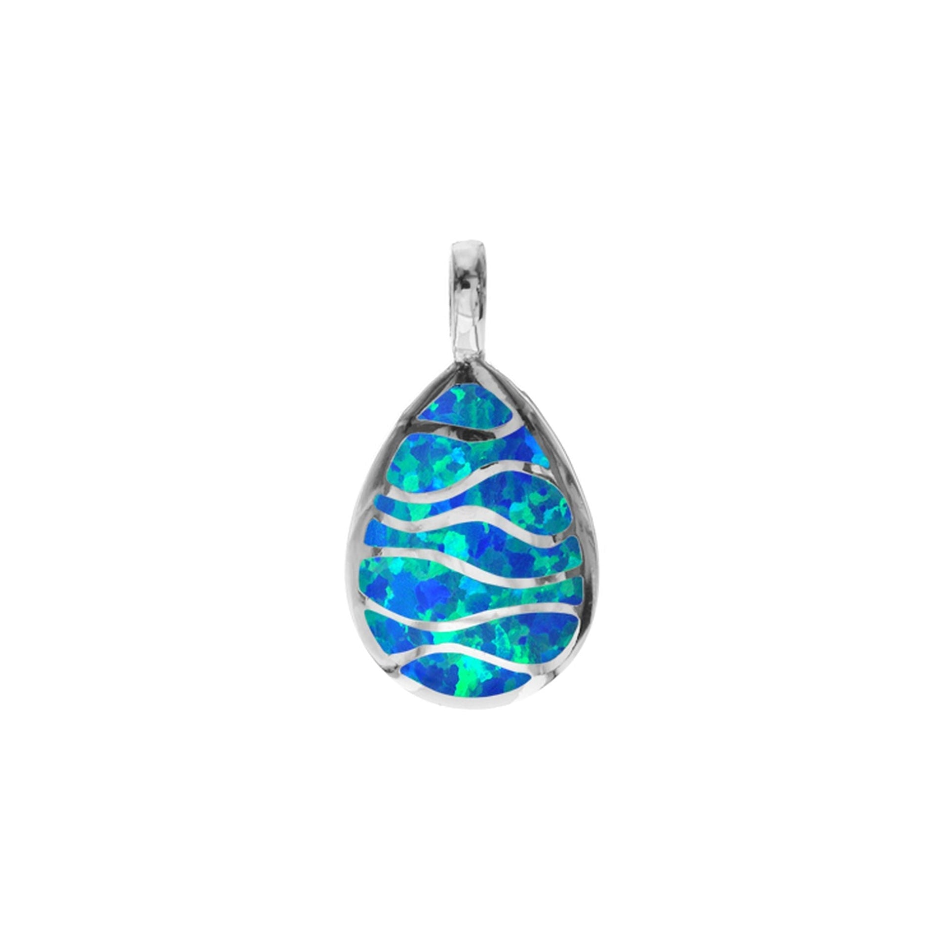 Ana blue opalique wavy pendant