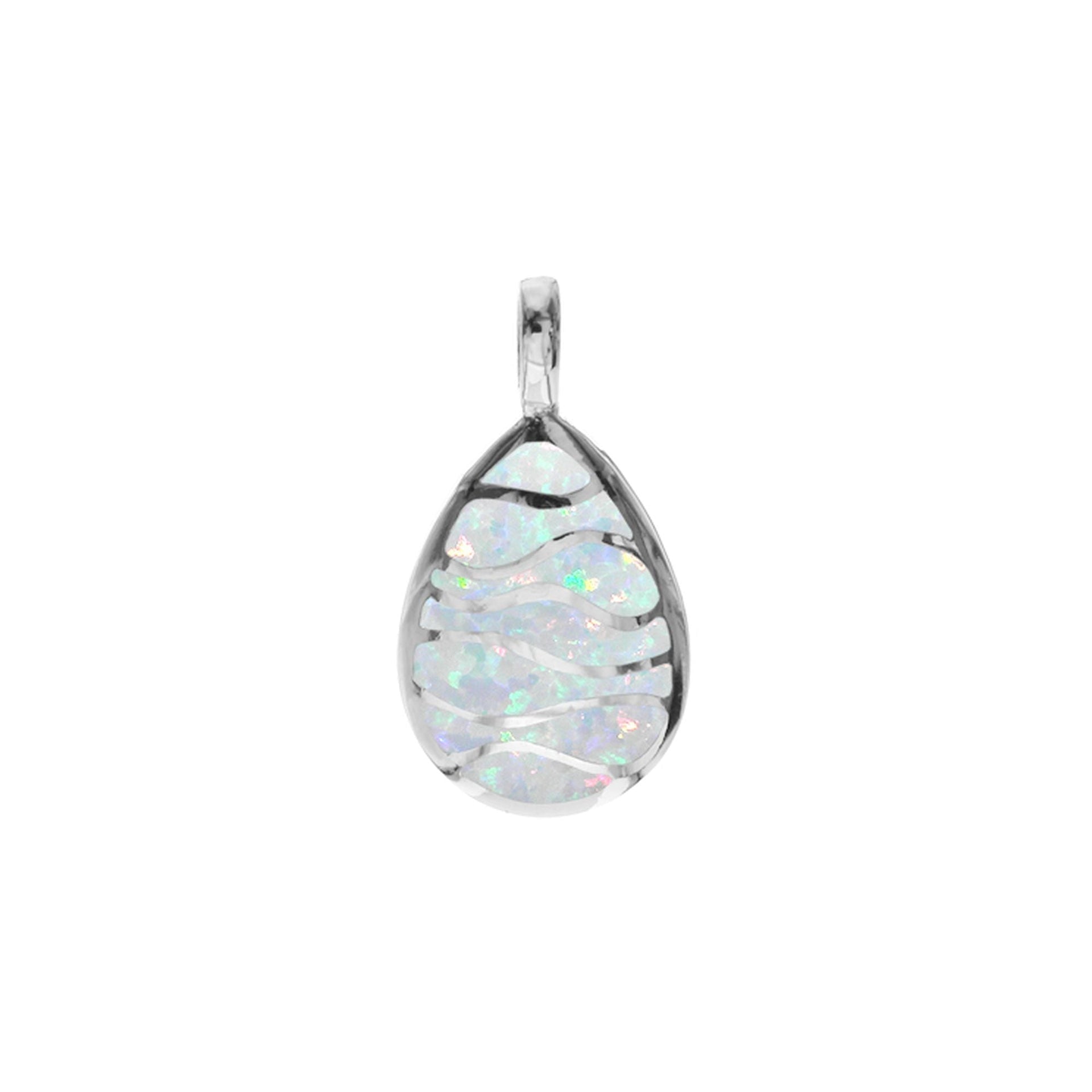 Ana white opalique wavy pendant