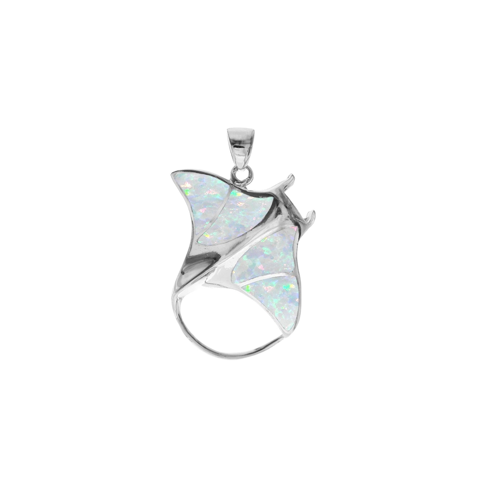 Ana white manta ray pendant