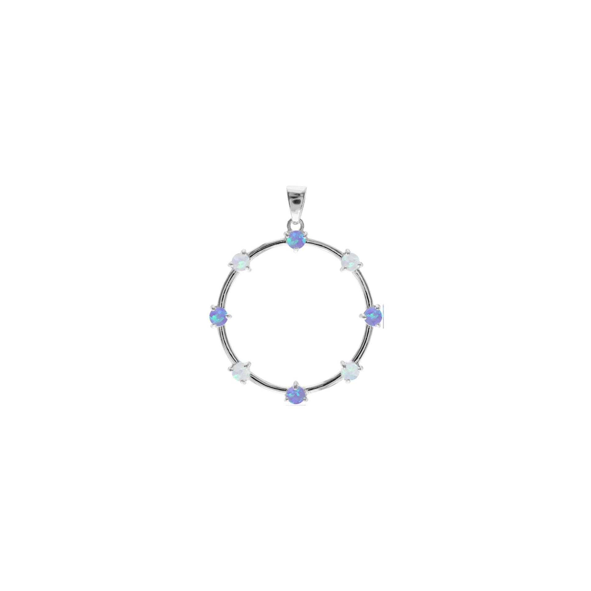 Bethan blue and white circle pendant