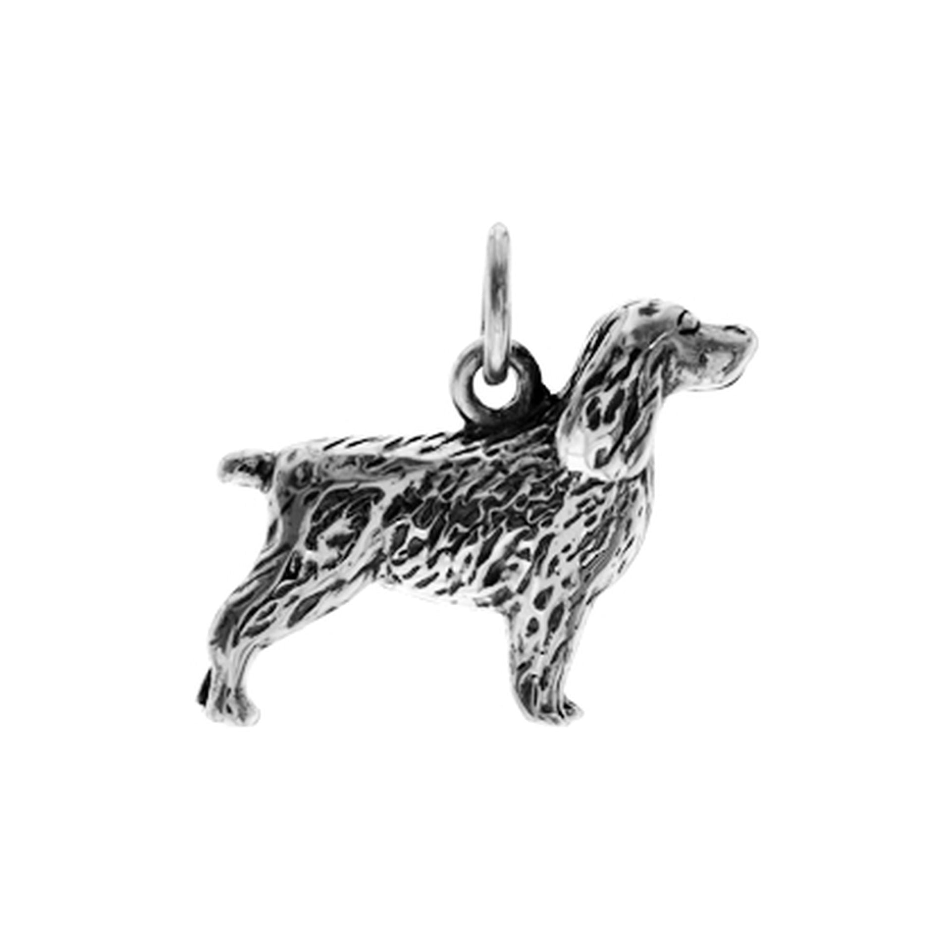 Oxidised spaniel pendant
