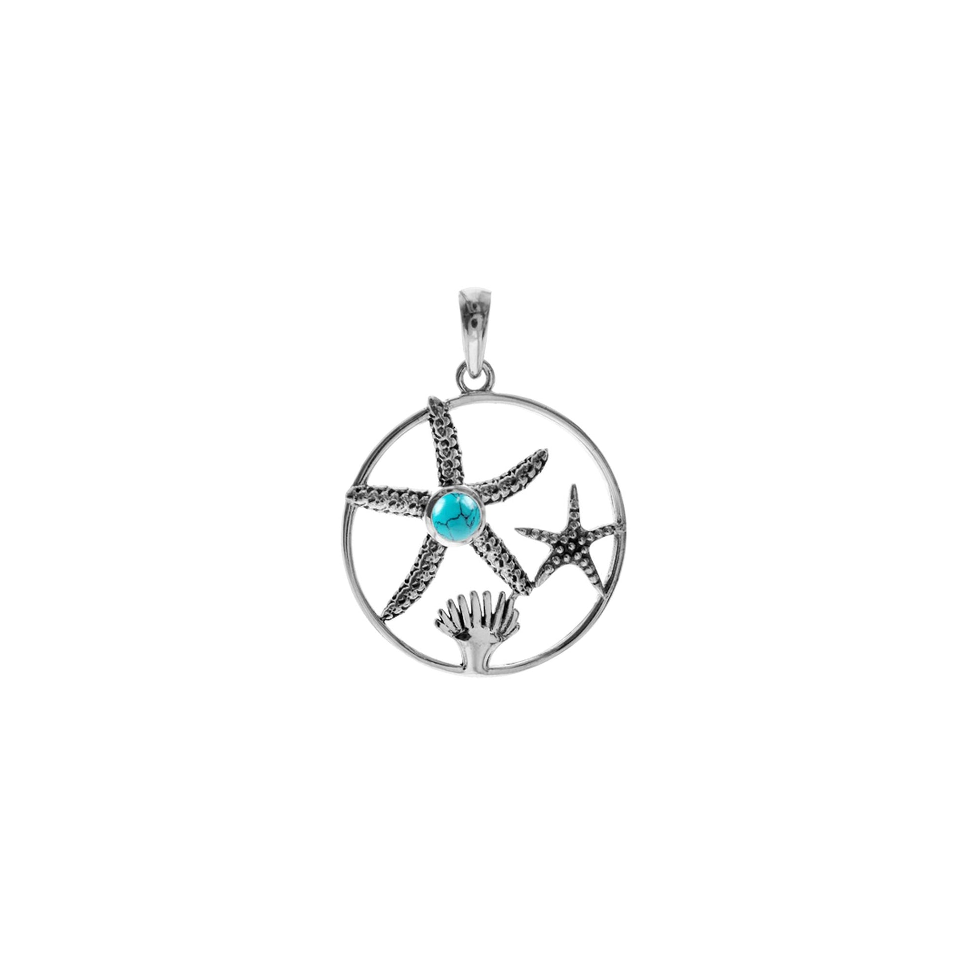Ana turquoise sea scene pendant
