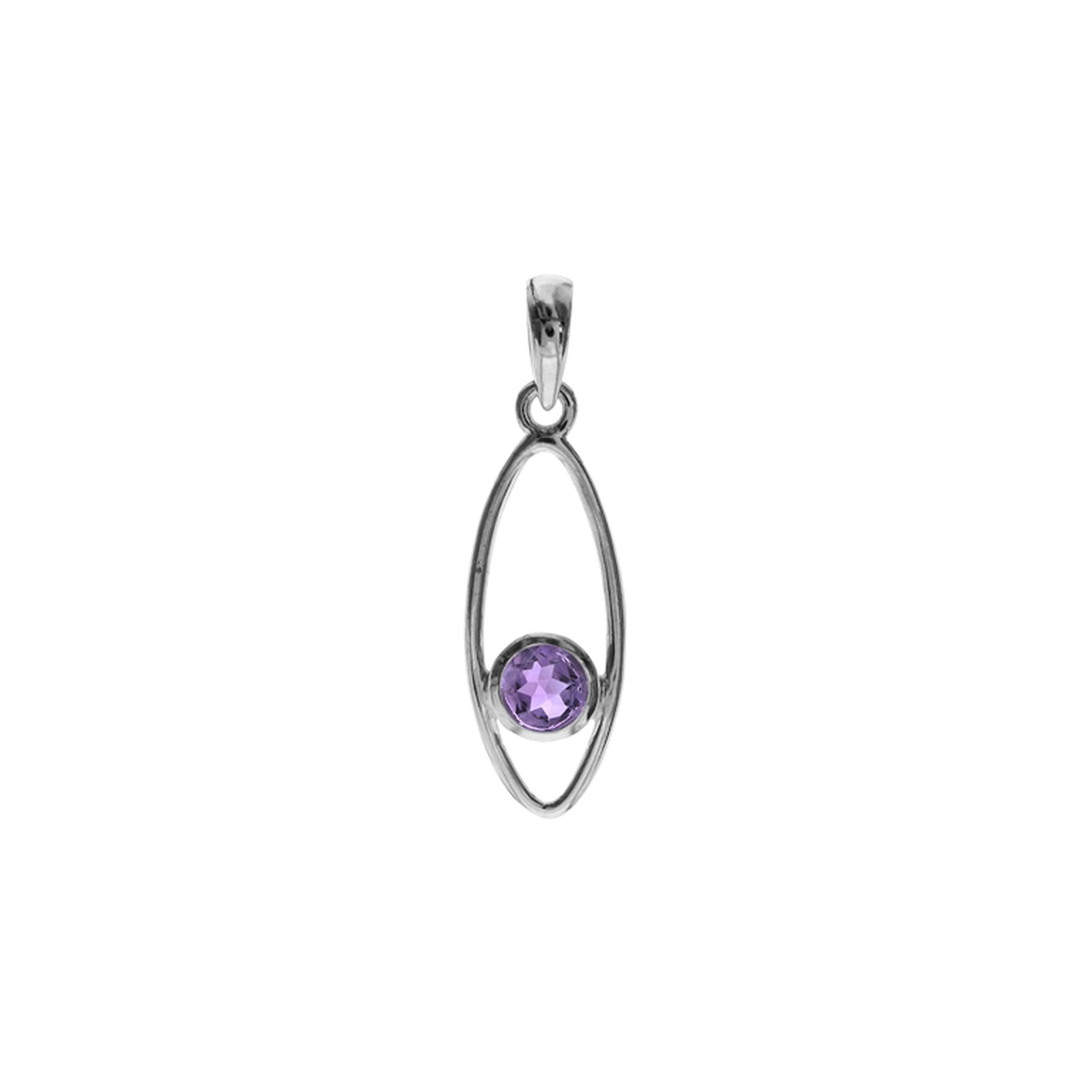 Ivy ellipse amethyst pendant