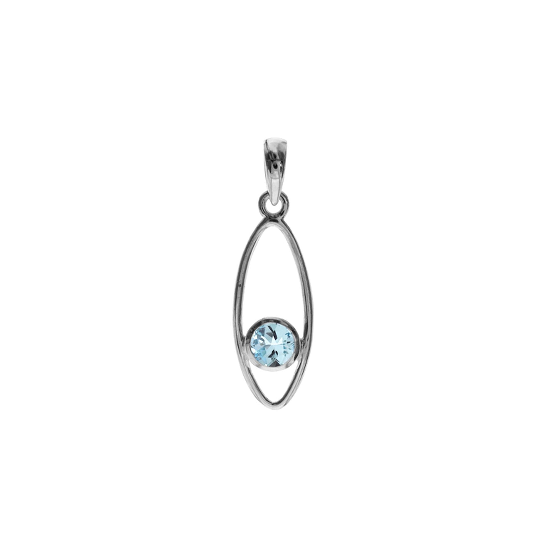 Ivy ellipse blue topaz pendant