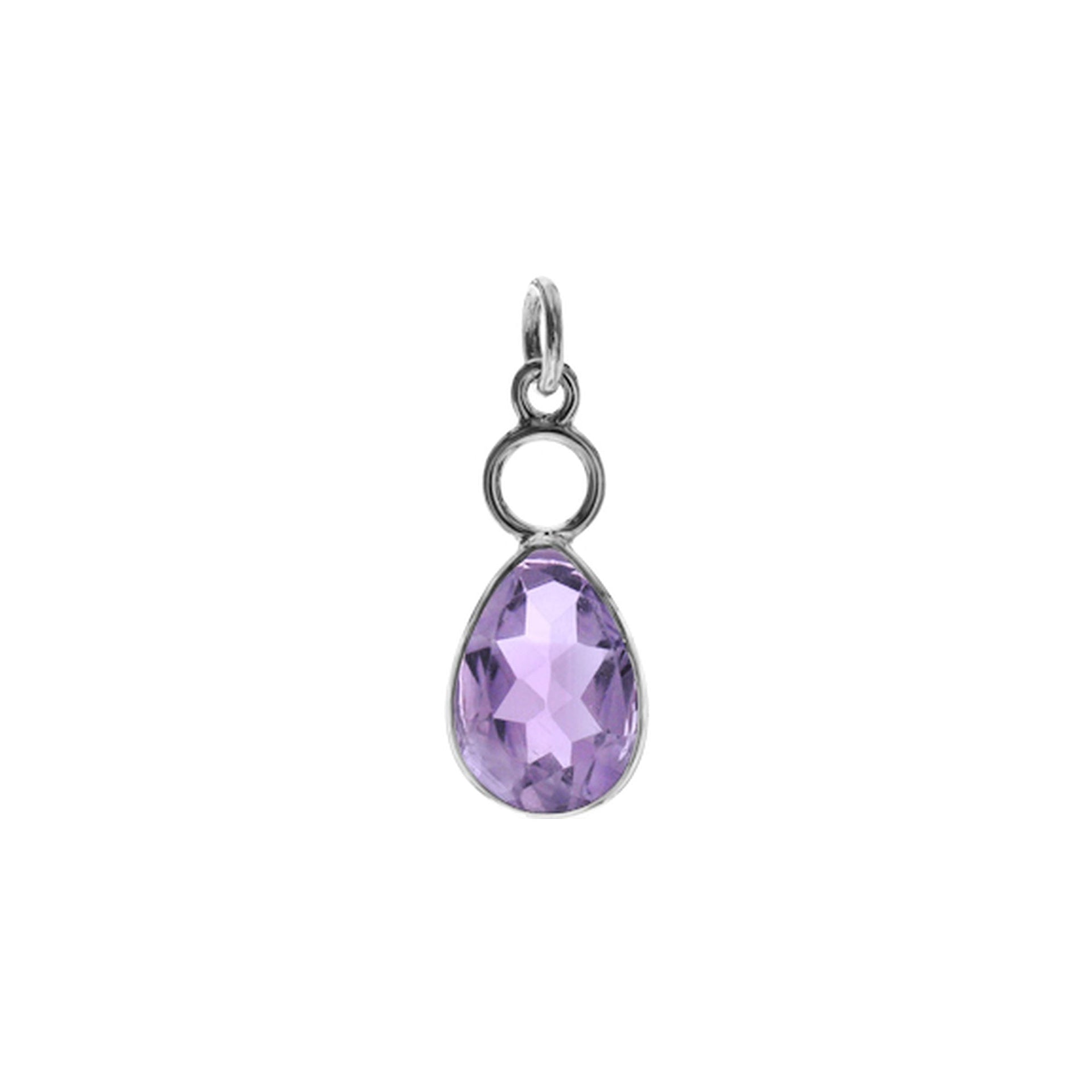 Ivy hoop teardrop amethyst facet pendant