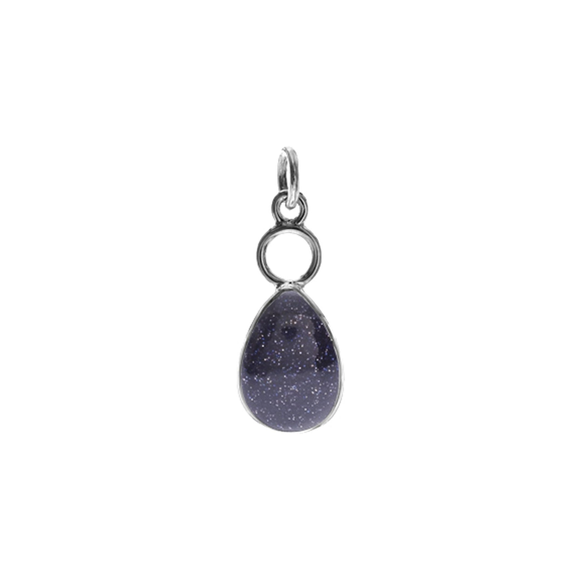 Ivy hoop teardrop blue goldstone pendant