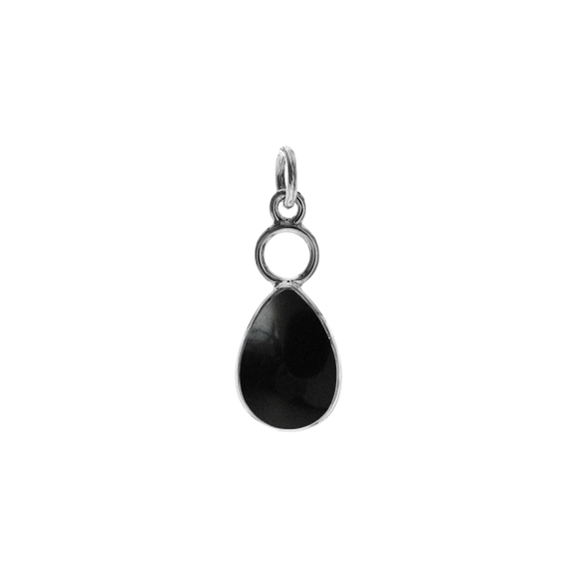 Ivy hoop teardrop black onyx pendant