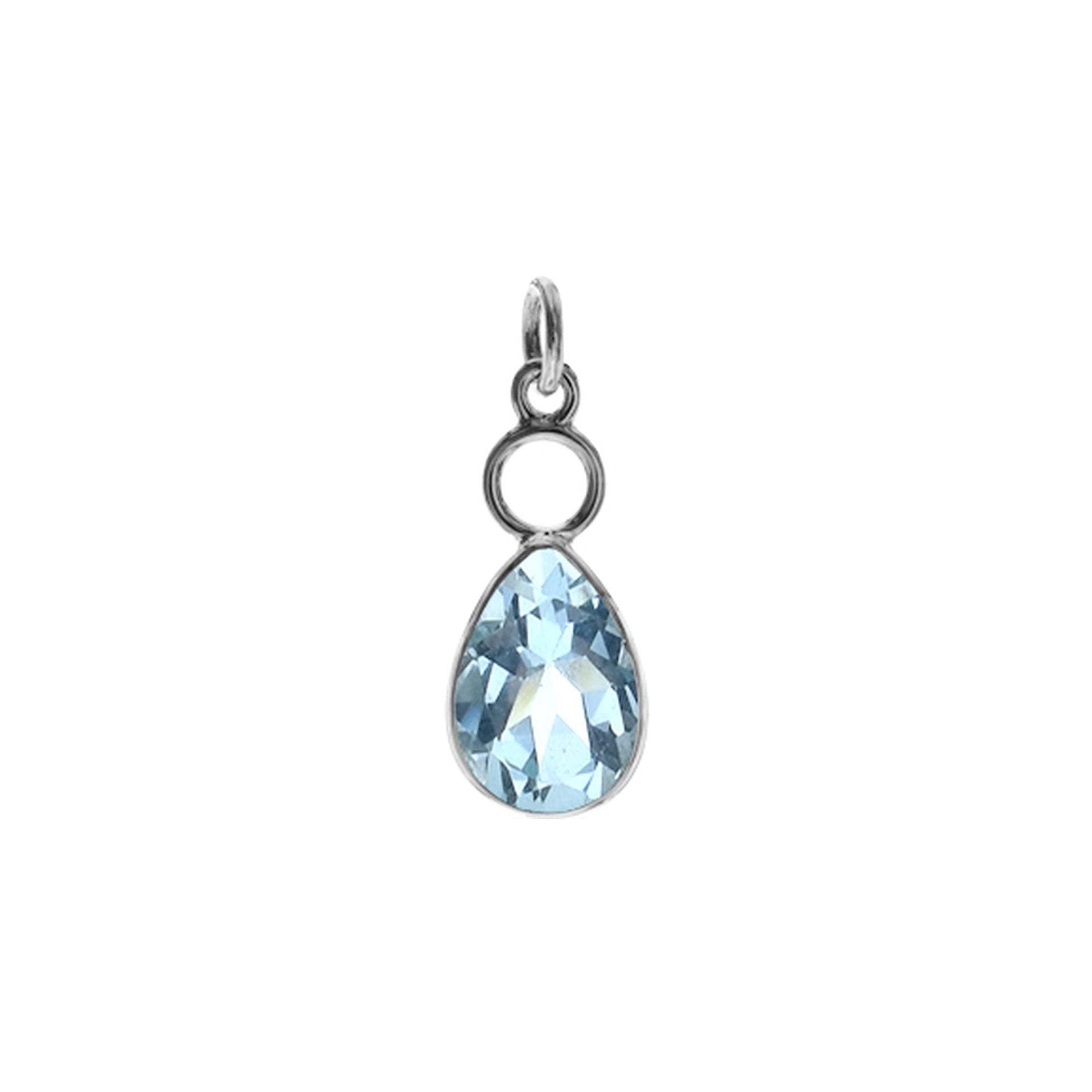 Ivy hoop teardrop blue topaz pendant