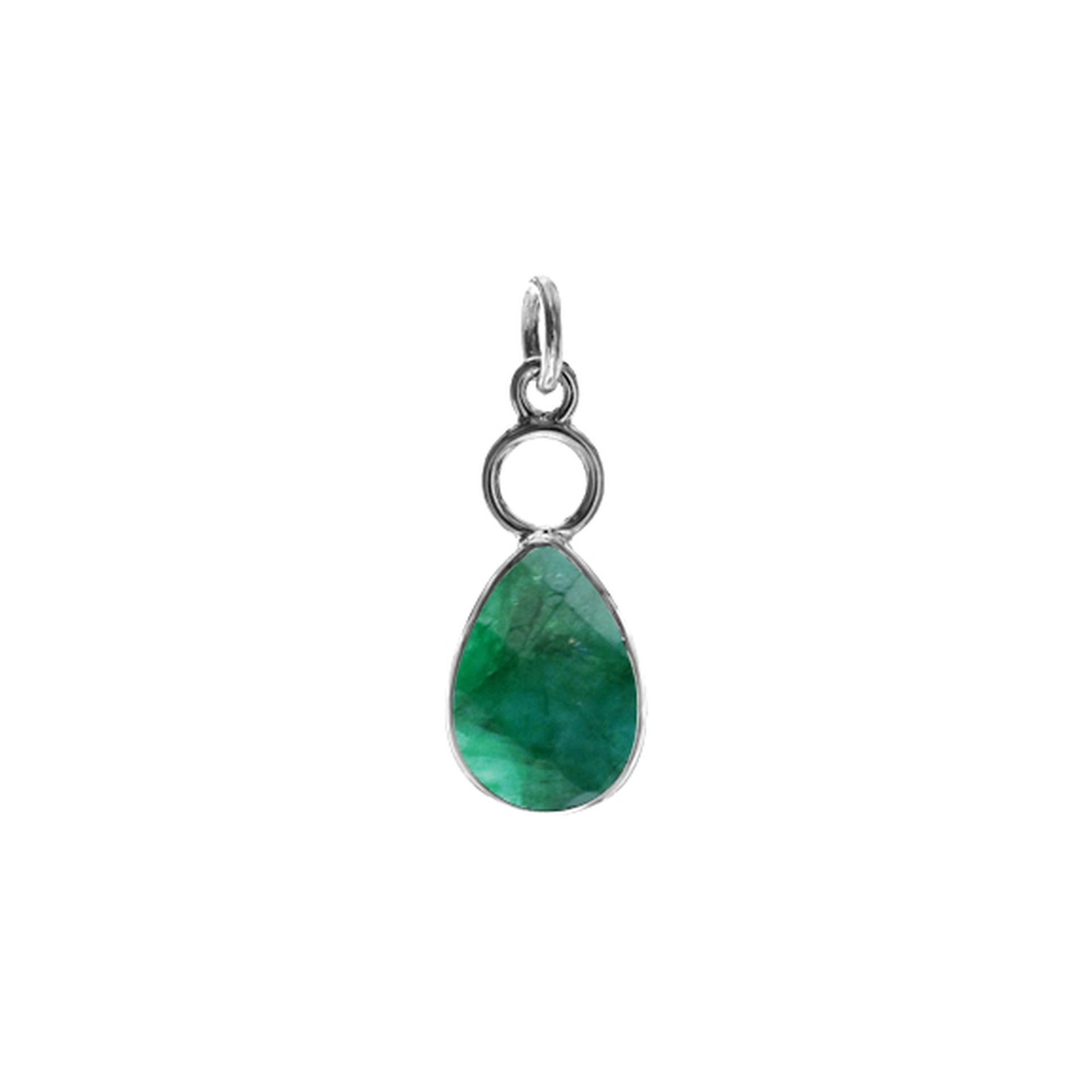 Ivy hoop teardrop emerald quartz pendant