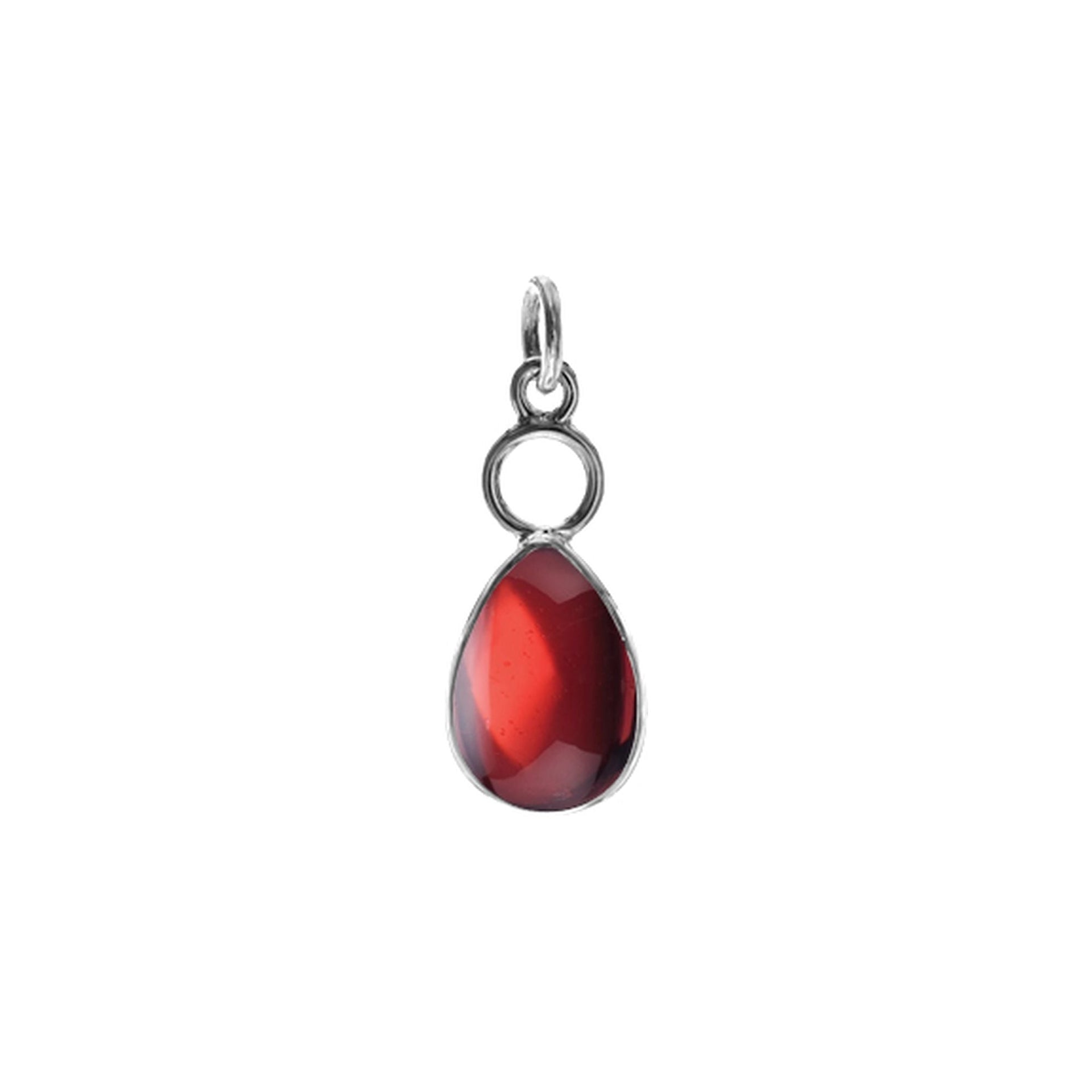 Ivy hoop teardrop garnet pendant