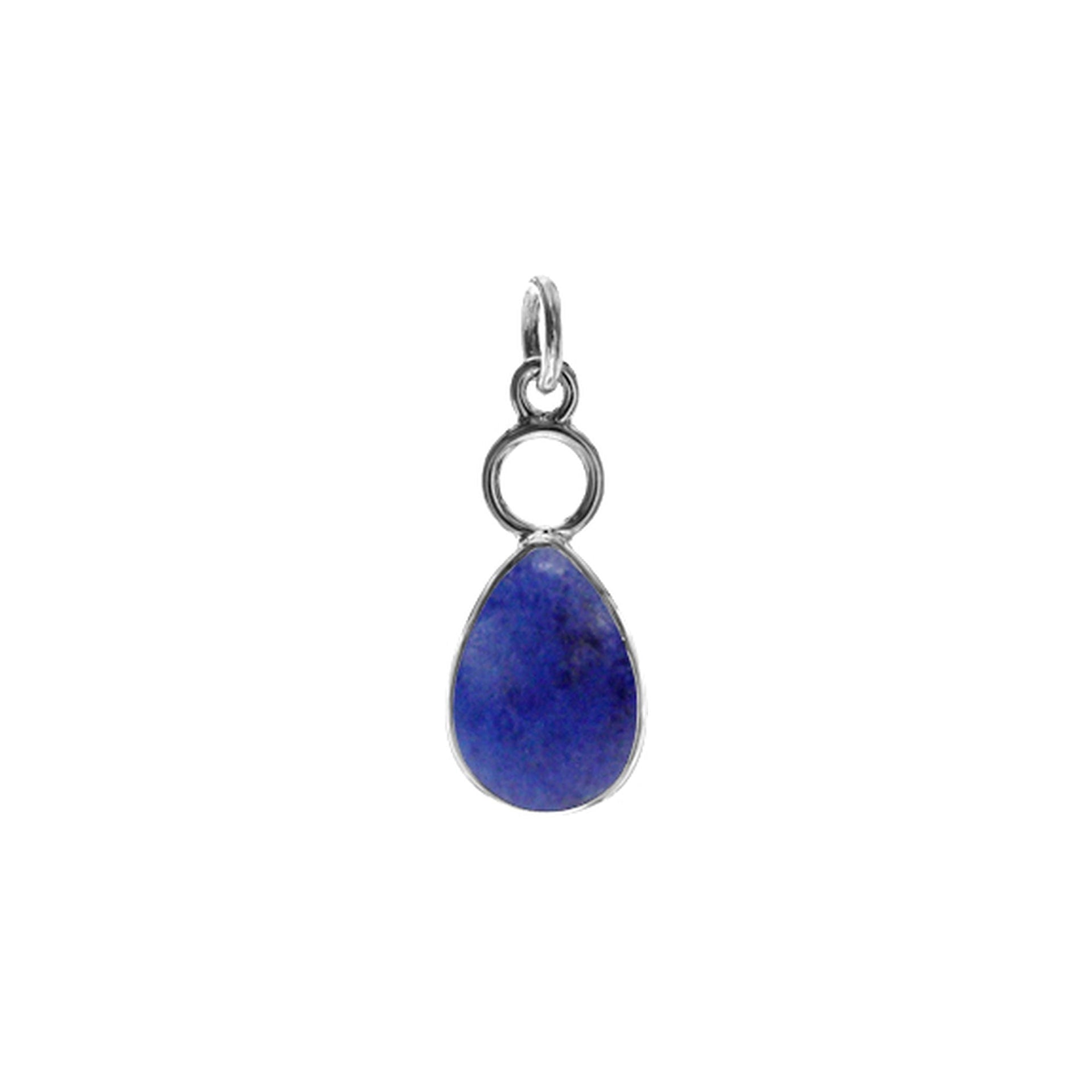 Ivy hoop teardrop lapis lazuli pendant