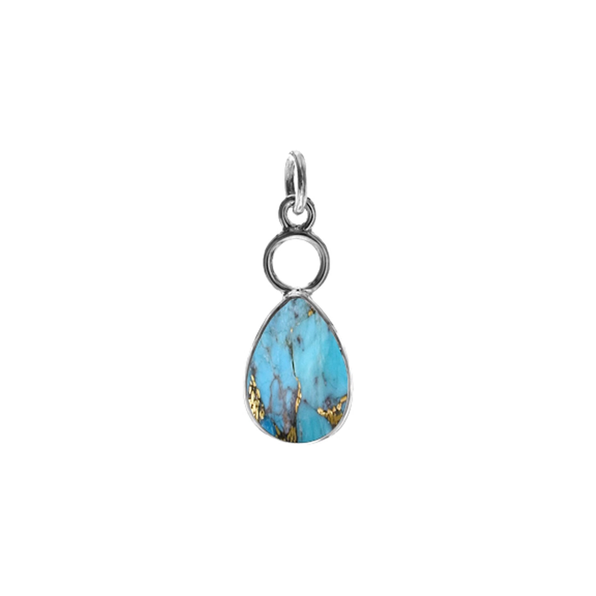 Ivy hoop teardrop blue mohave pendant