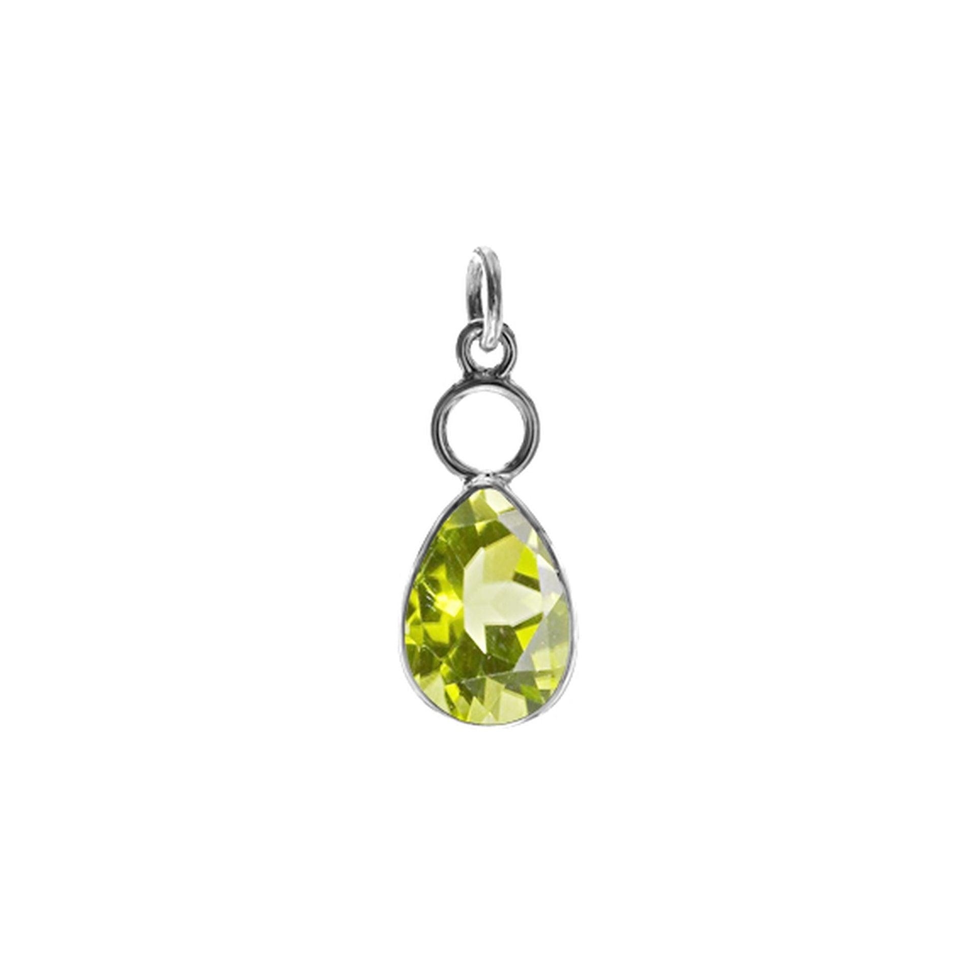 Ivy hoop teardrop peridot facet pendant