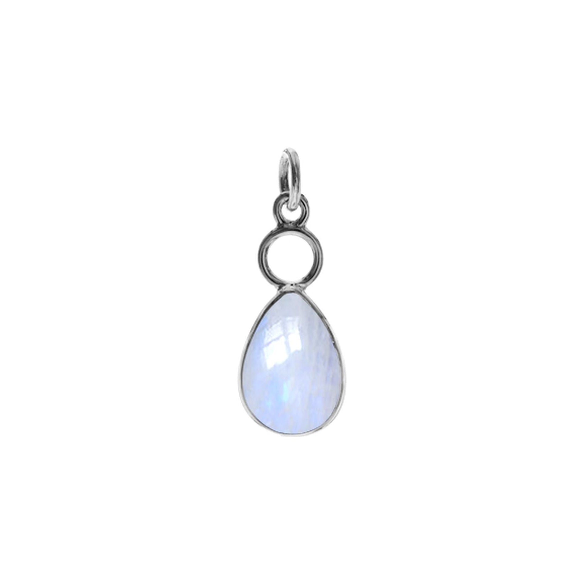 Ivy hoop teardrop rainbow moonstone pendant