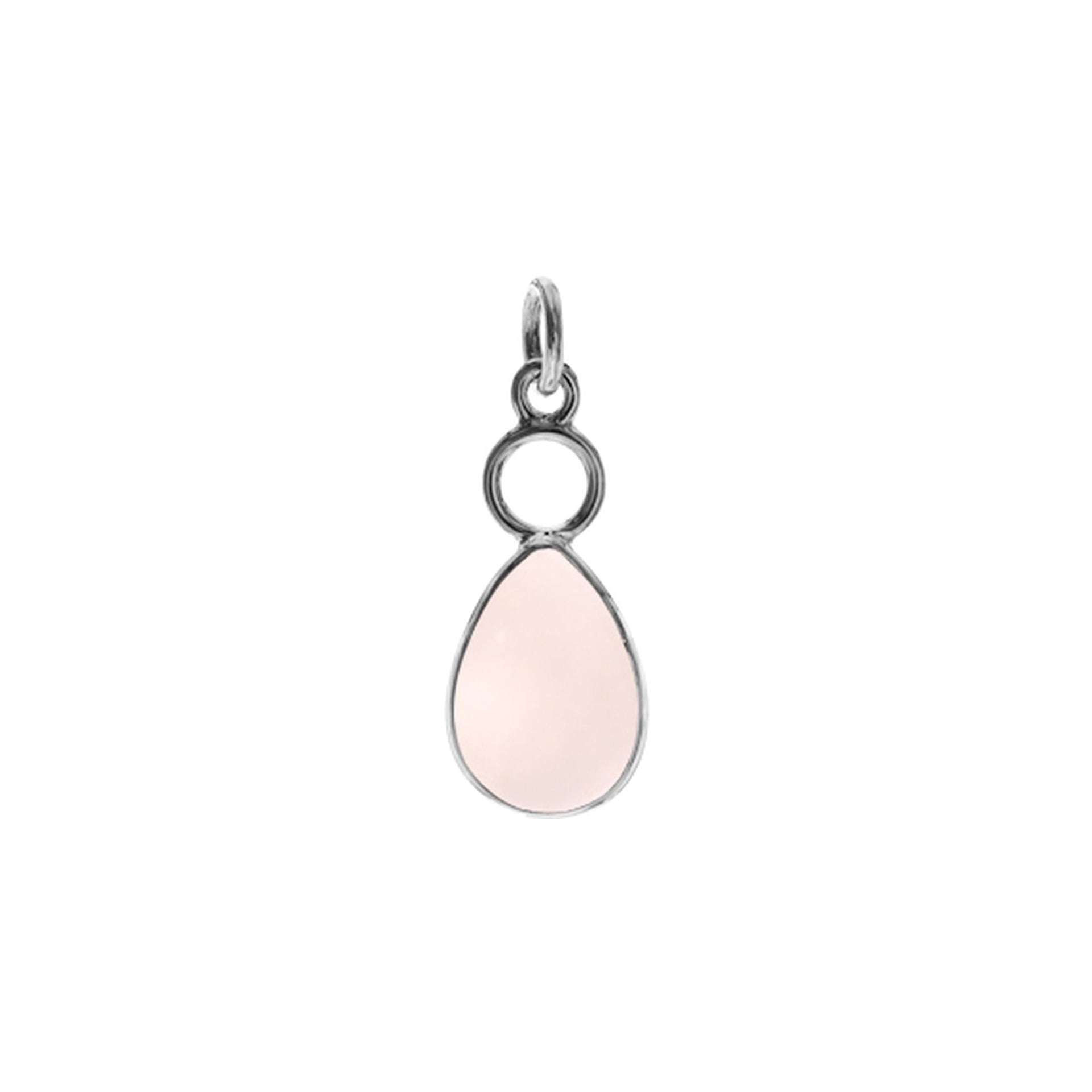 Ivy hoop teardrop rose quartz pendant