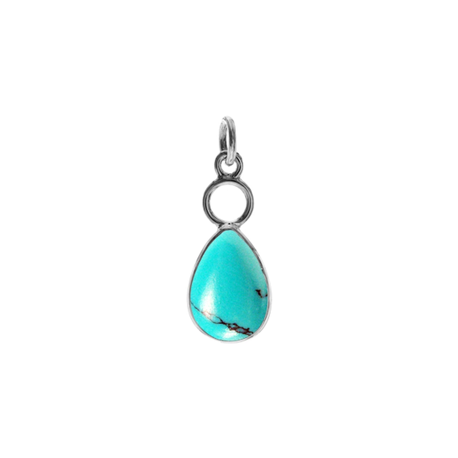Ivy hoop teardrop turquoise pendant