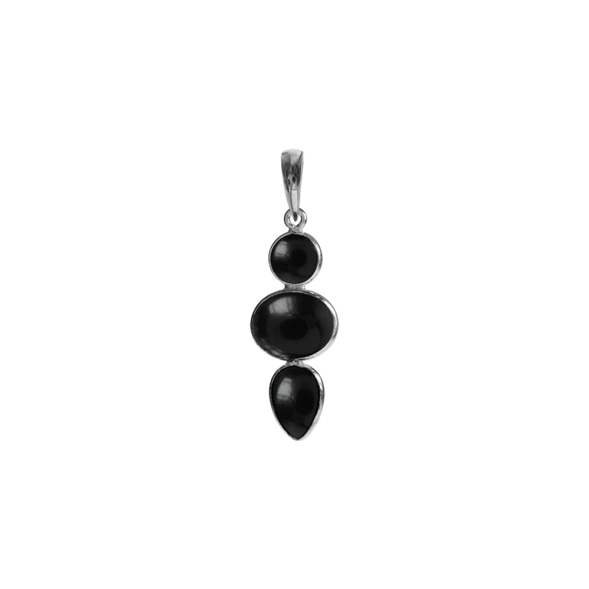 Bridget mixed shape black onyx pendant