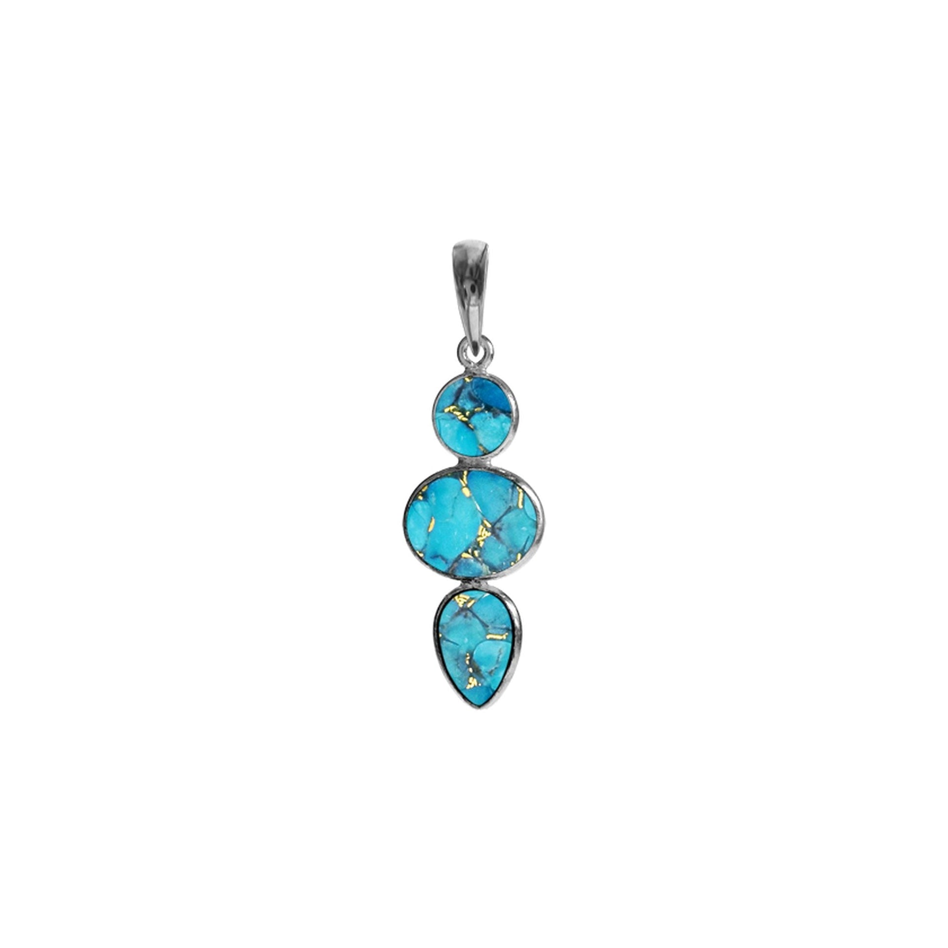Bridget mixed shape blue mohave pendant
