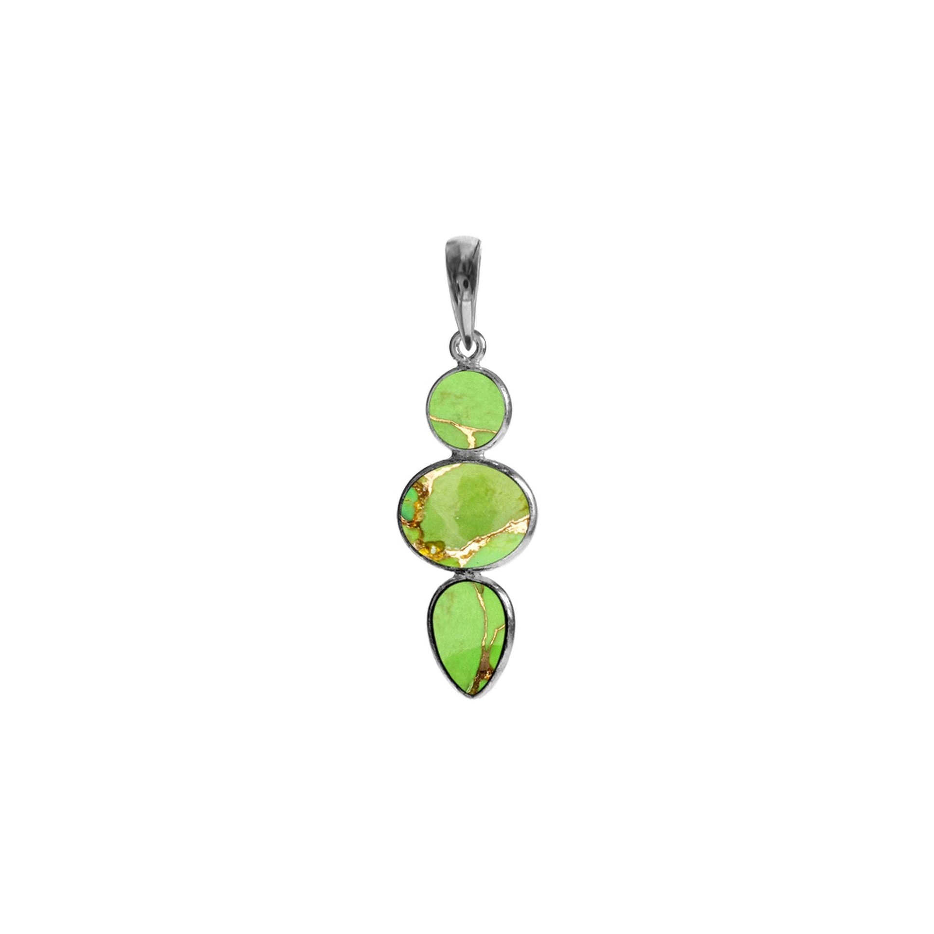 Bridget mixed shape green mohave pendant