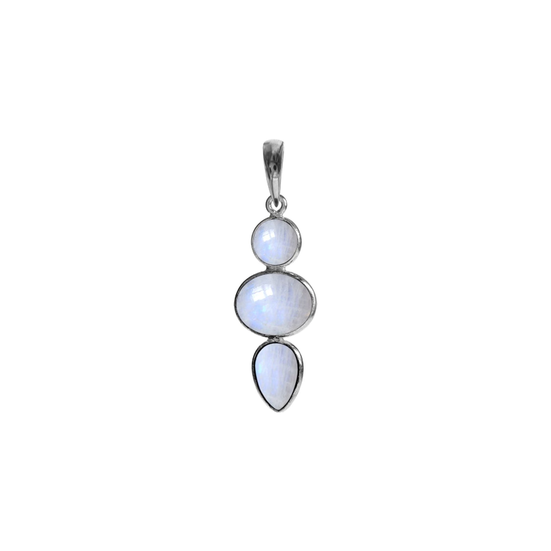 Bridget mixed shape rainbow moonstone pendant