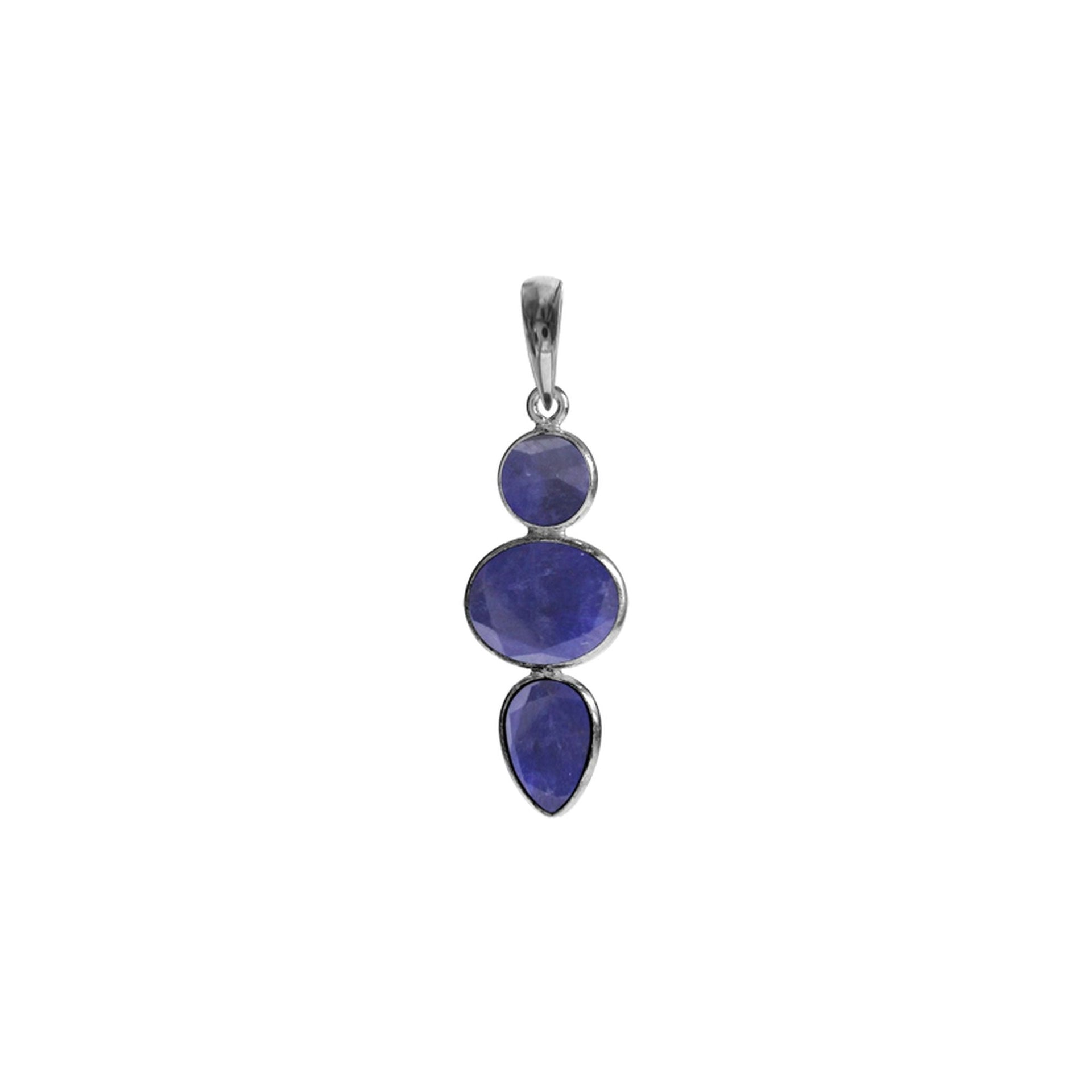 Bridget mixed shape sapphire quartz pendant