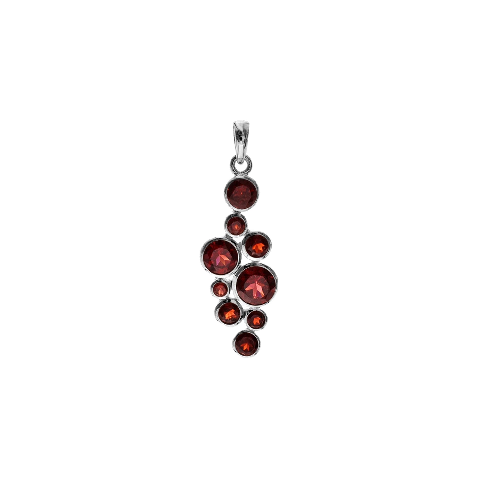 Lola long staggered garnet pendant