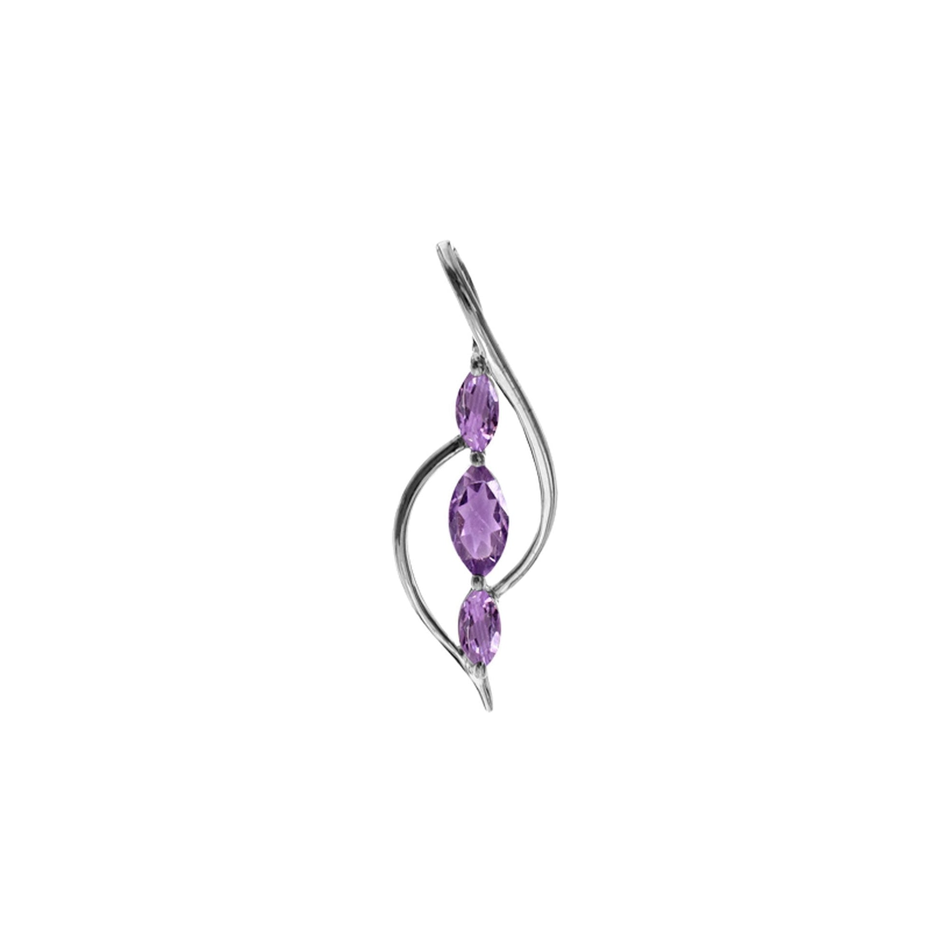 Kara triple marquis amethyst pendant