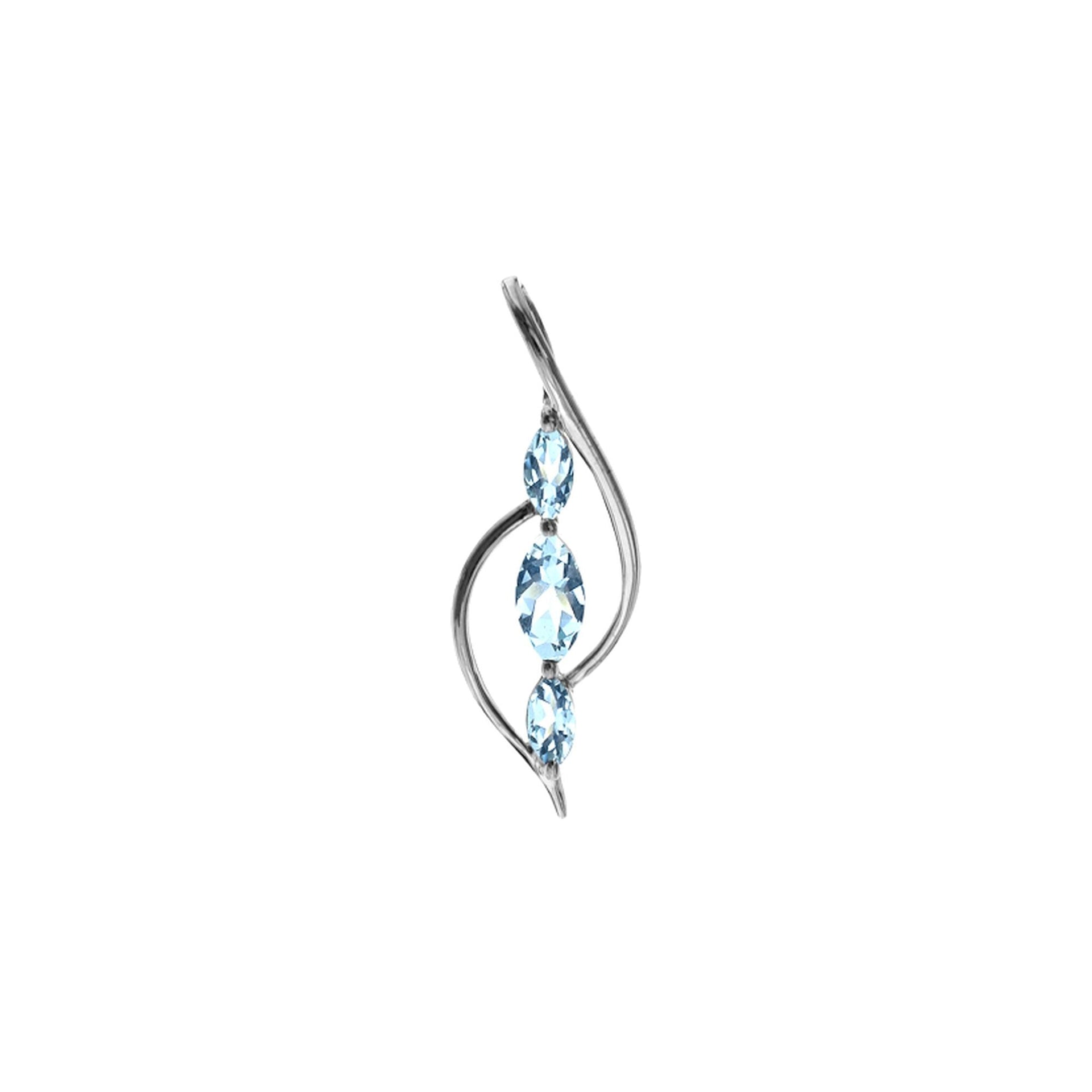 Kara triple marquis blue topaz pendant