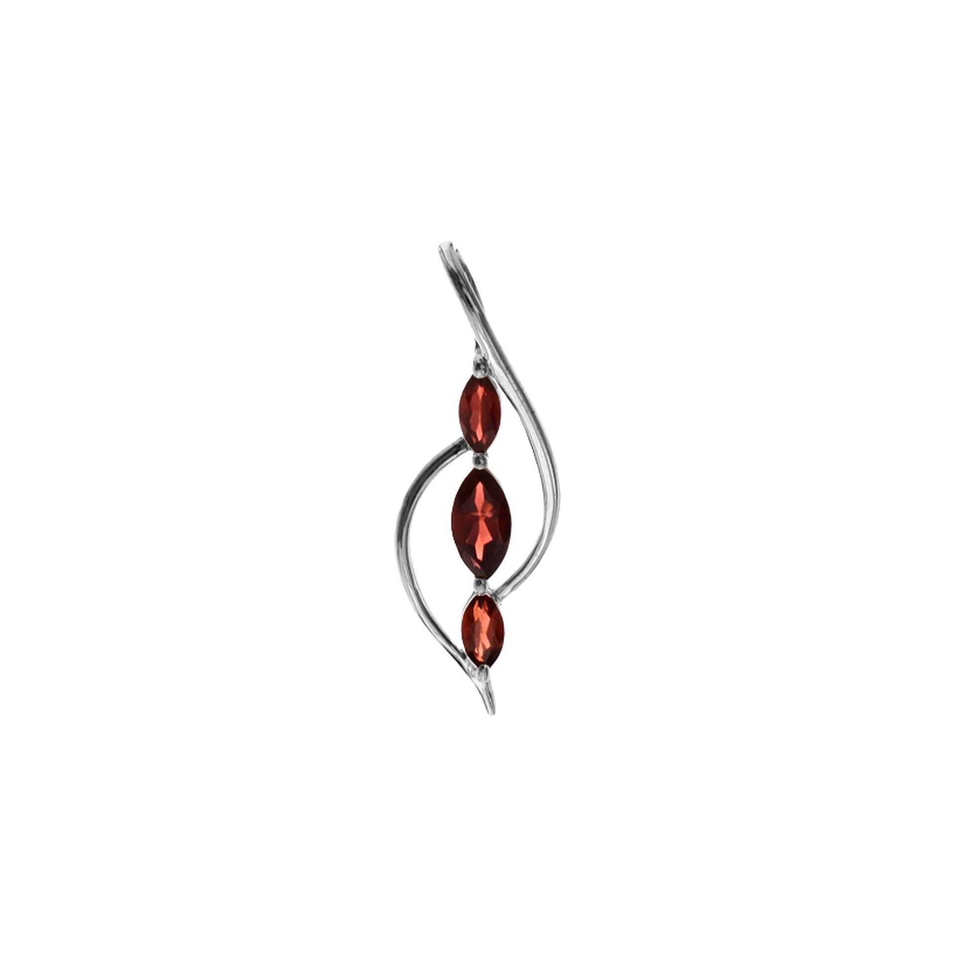 Kara triple marquis garnet pendant