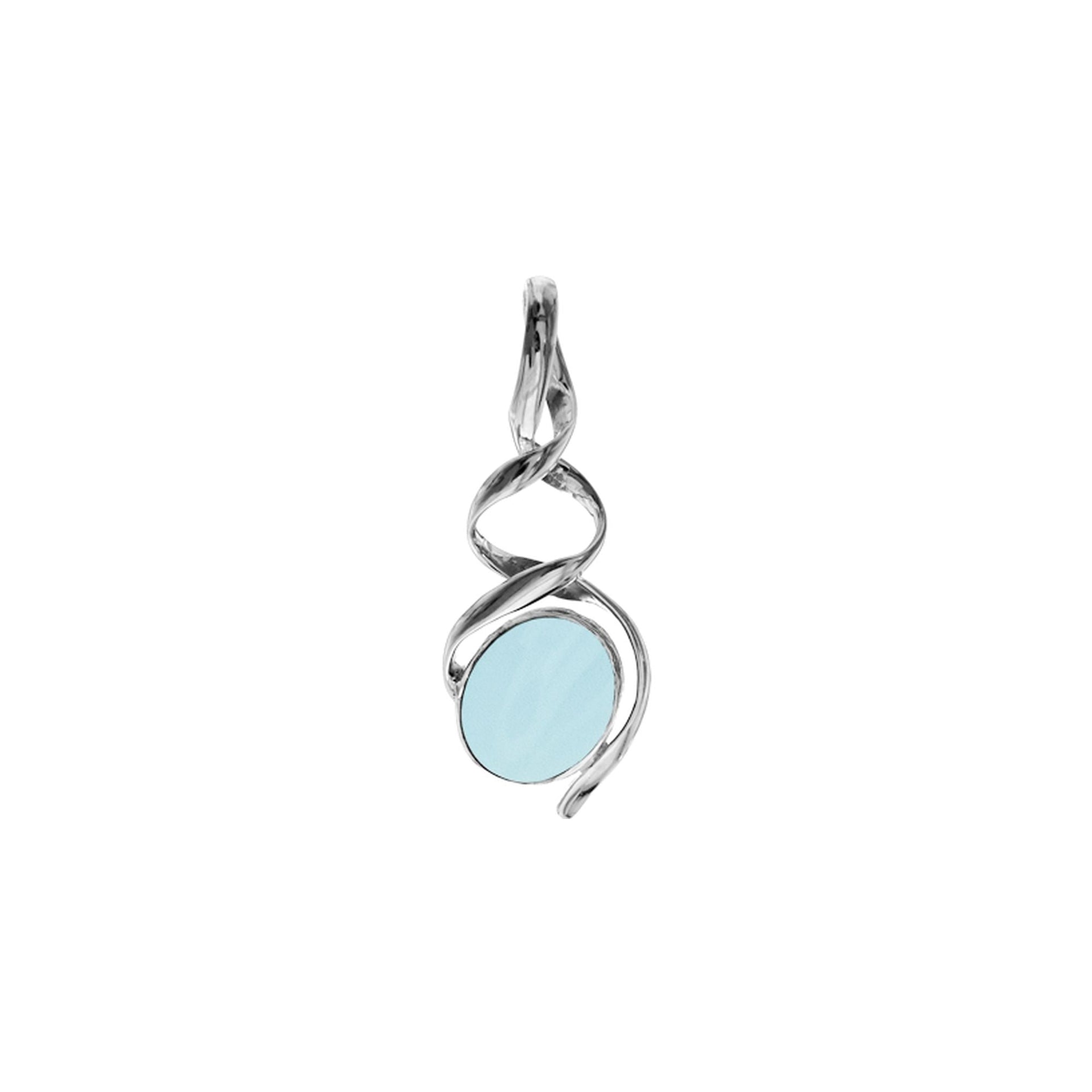 Lola double helix blue chalcedony pendant